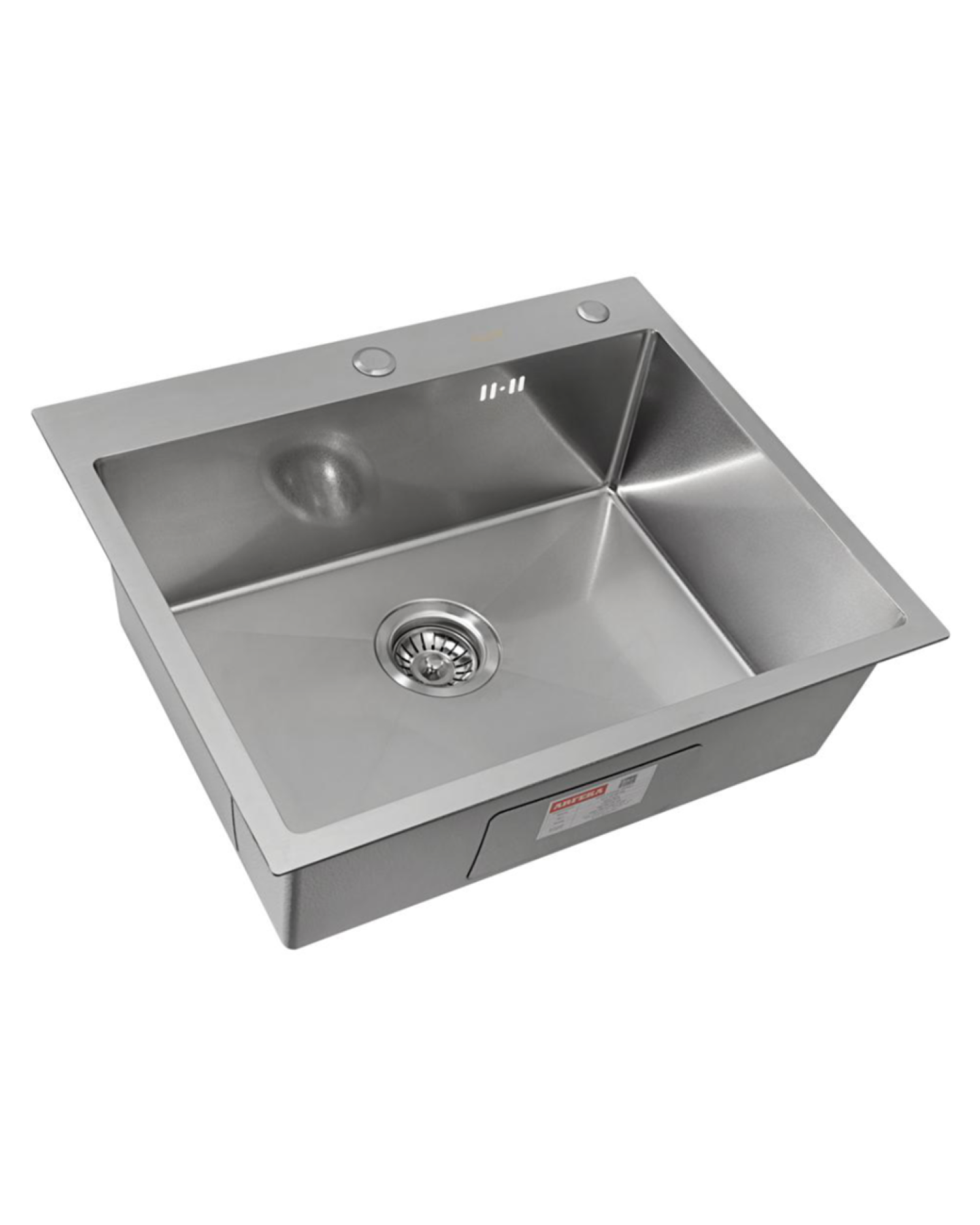 Комплект Мойка ARFEKA ECO AR 600*500 SATIN DECOR VOLCANIC ROCK смеситель Kern 2061ST фото-6