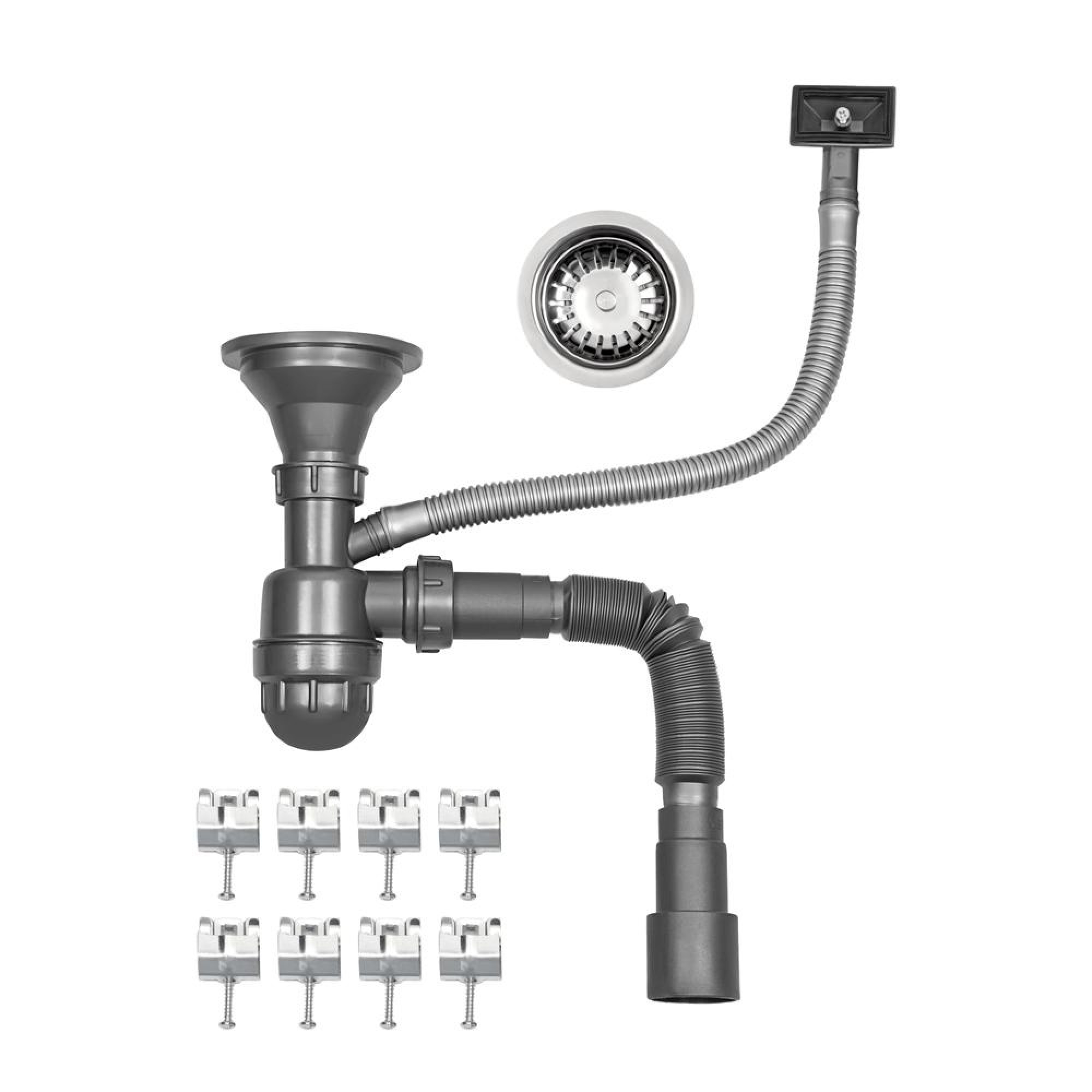 Комплект Мойка ARFEKA ECO AR 600*500 SATIN DECOR VOLCANIC ROCK смеситель Hansen 15089-G фото-5