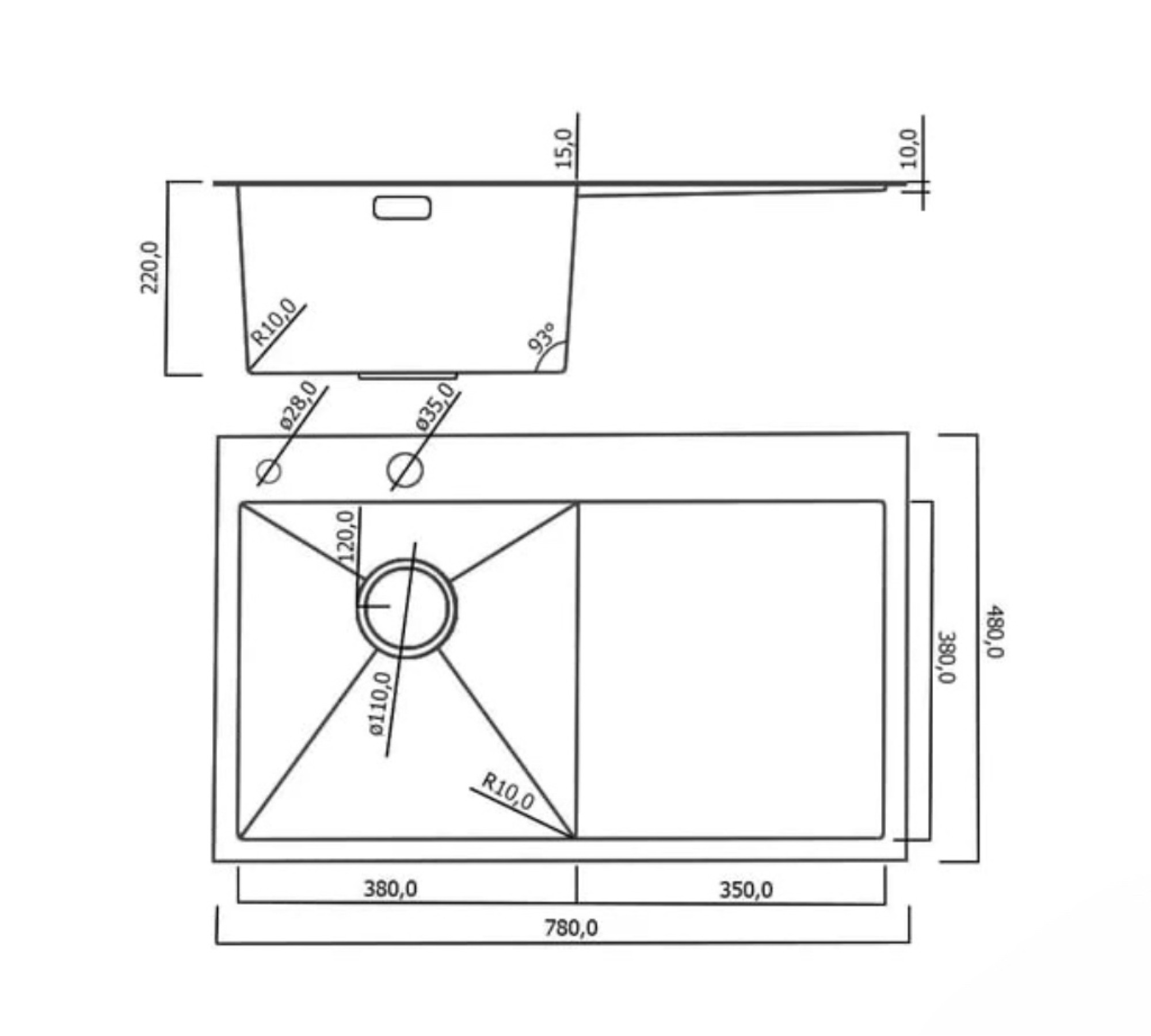 Кухонная мойка Roxen Vespa 560230-70LB PVD графит (с коландером и дозатором) фото-7
