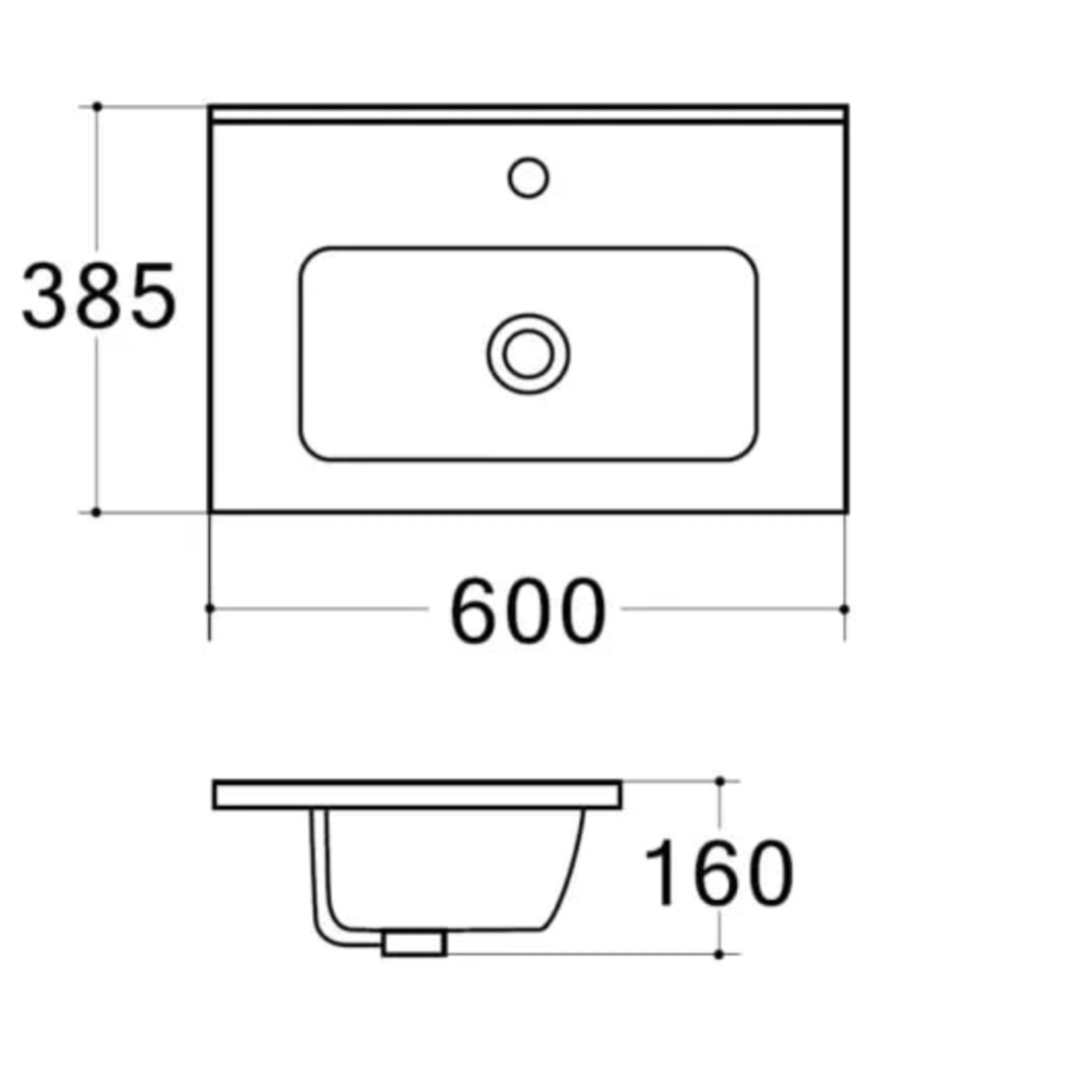 Умывальник Uptrend Charo 60 (глянцевый белый) фото-4