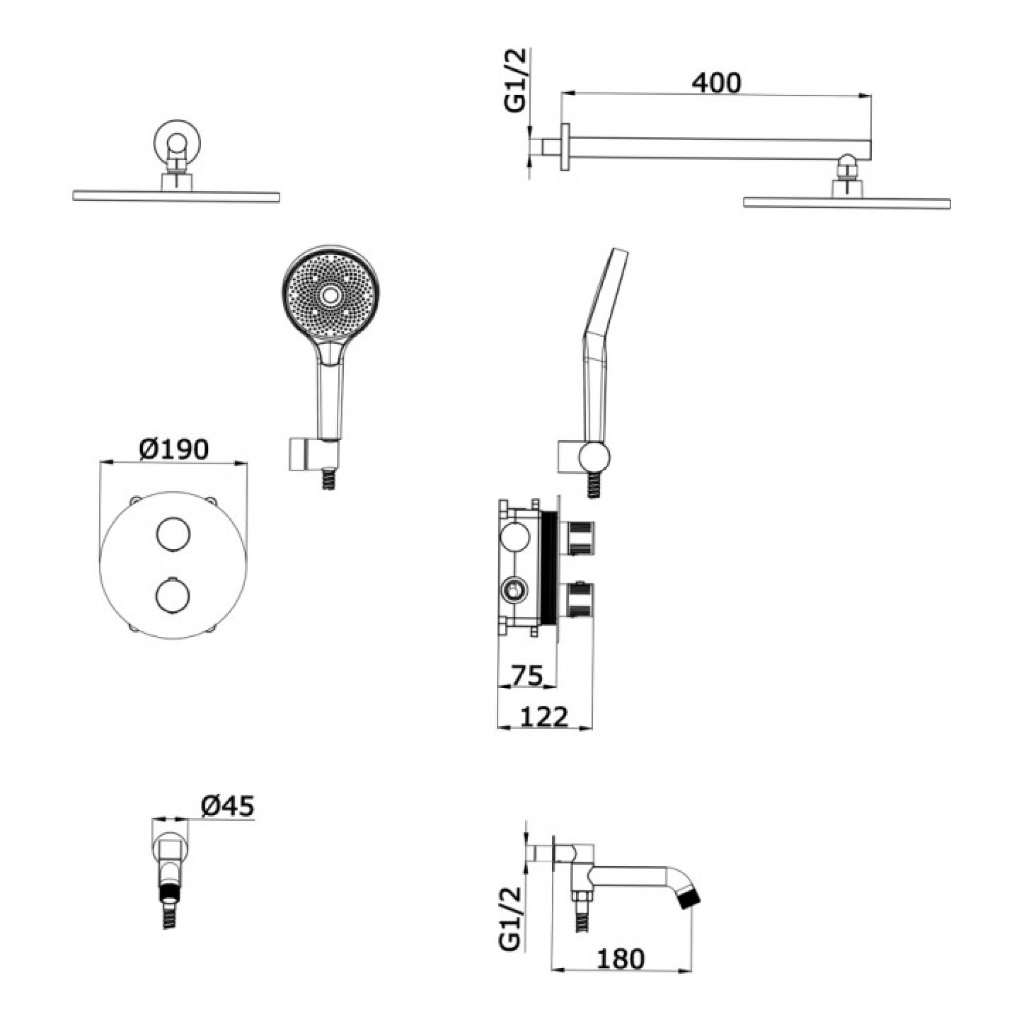 Душевая система Vieir V25003-3F фото-3 Душевая система Vieir V25003-3F фото-3