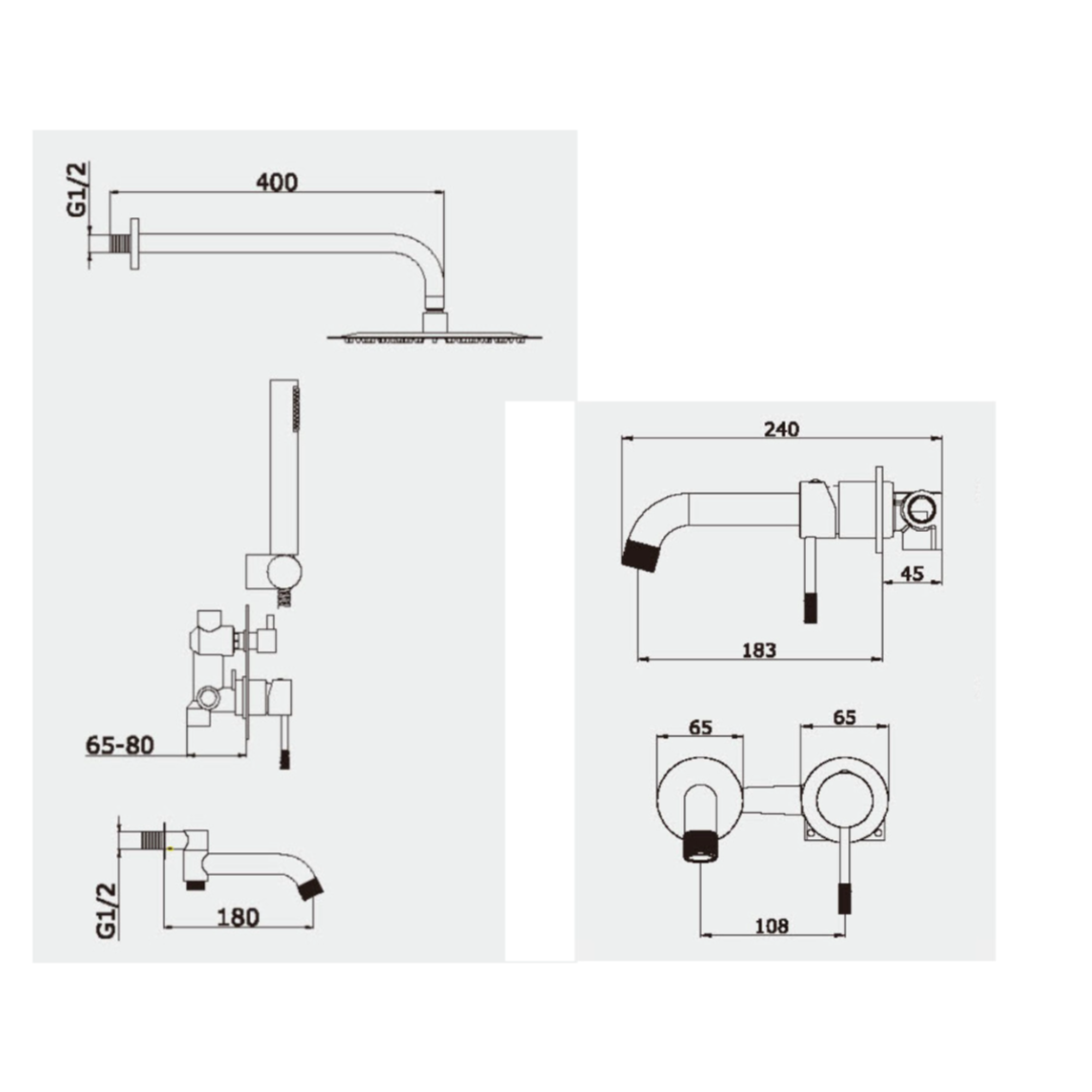 Комплект Vieir R403 Душевая система Vieir 403564-R Смеситель Vieir 403513-R фото-3