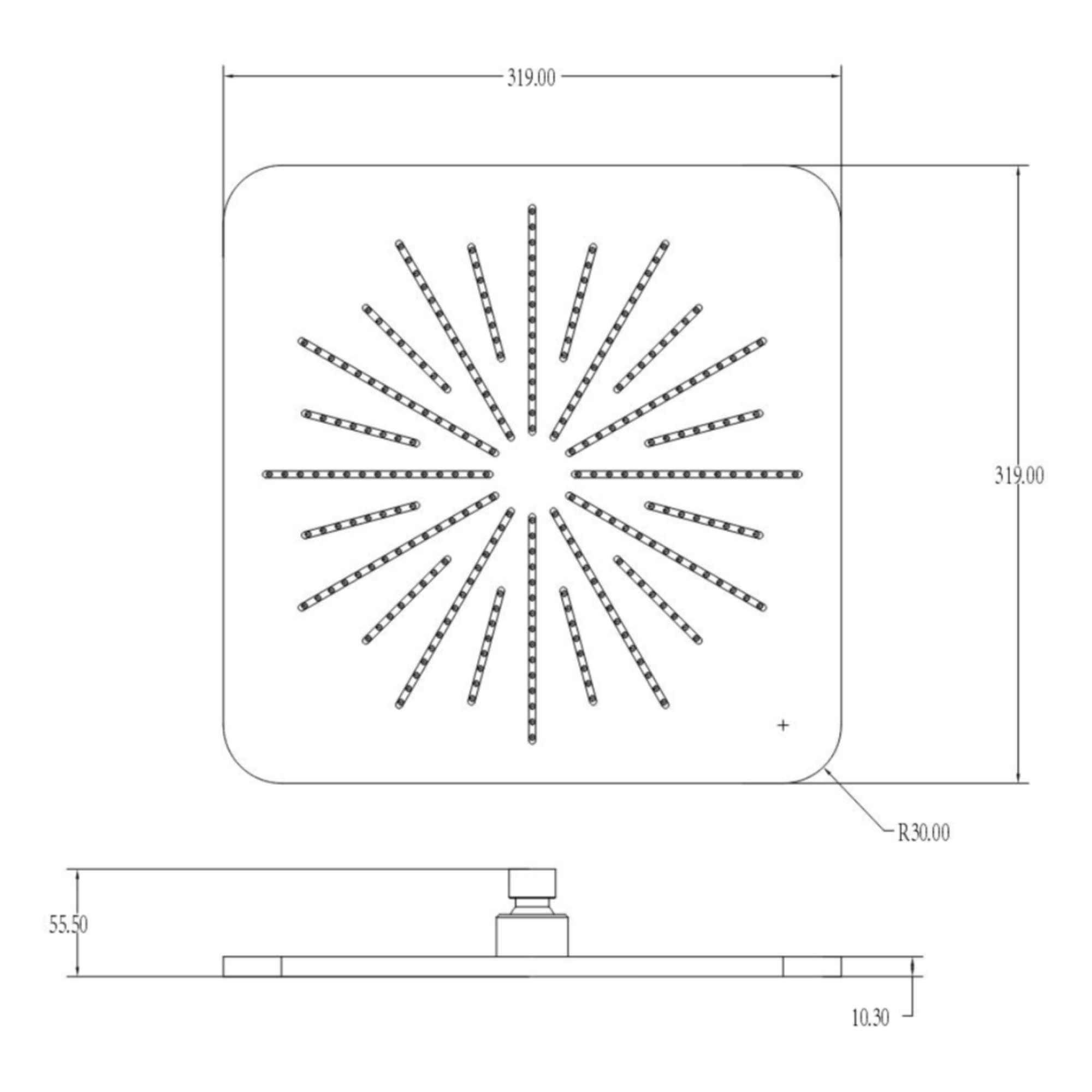 Верхний душ Ganzer 28430 хром - фото2