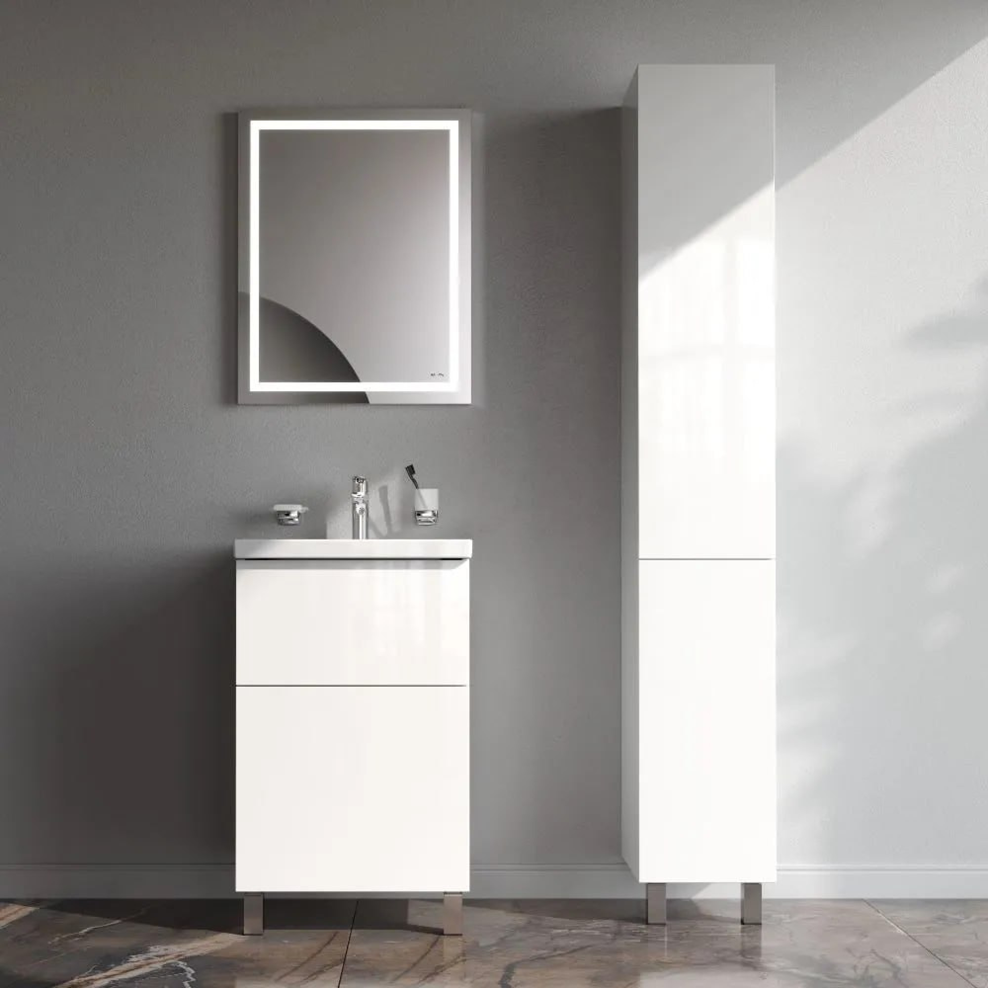 Мебель для ванных комнат AM.PM Тумба под умывальник Gem 50 см M90FSX0502WG фото-5 Мебель для ванных комнат AM.PM Тумба под умывальник Gem 50 см M90FSX0502WG фото-5