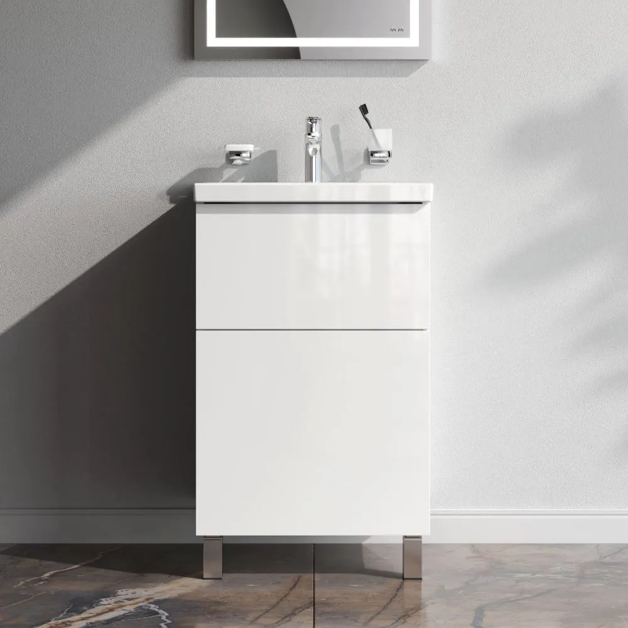 Мебель для ванных комнат AM.PM Тумба под умывальник Gem 50 см M90FSX0502WG фото-6 Мебель для ванных комнат AM.PM Тумба под умывальник Gem 50 см M90FSX0502WG фото-6