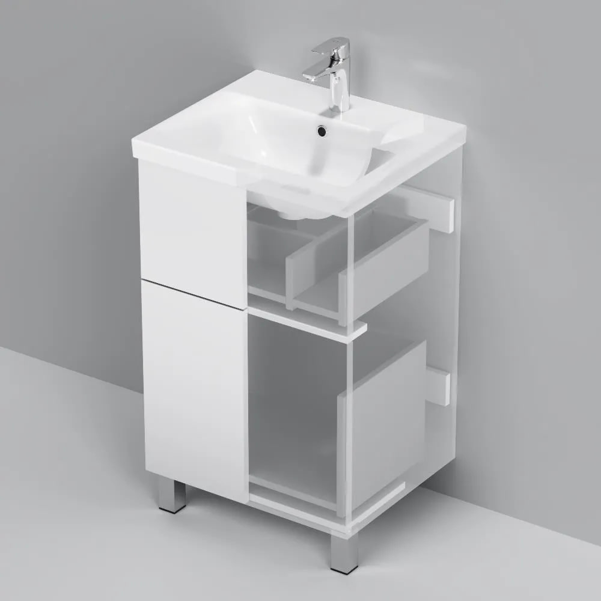 Мебель для ванных комнат AM.PM Тумба под умывальник Gem 50 см M90FSX0502WG фото-4 Мебель для ванных комнат AM.PM Тумба под умывальник Gem 50 см M90FSX0502WG фото-4