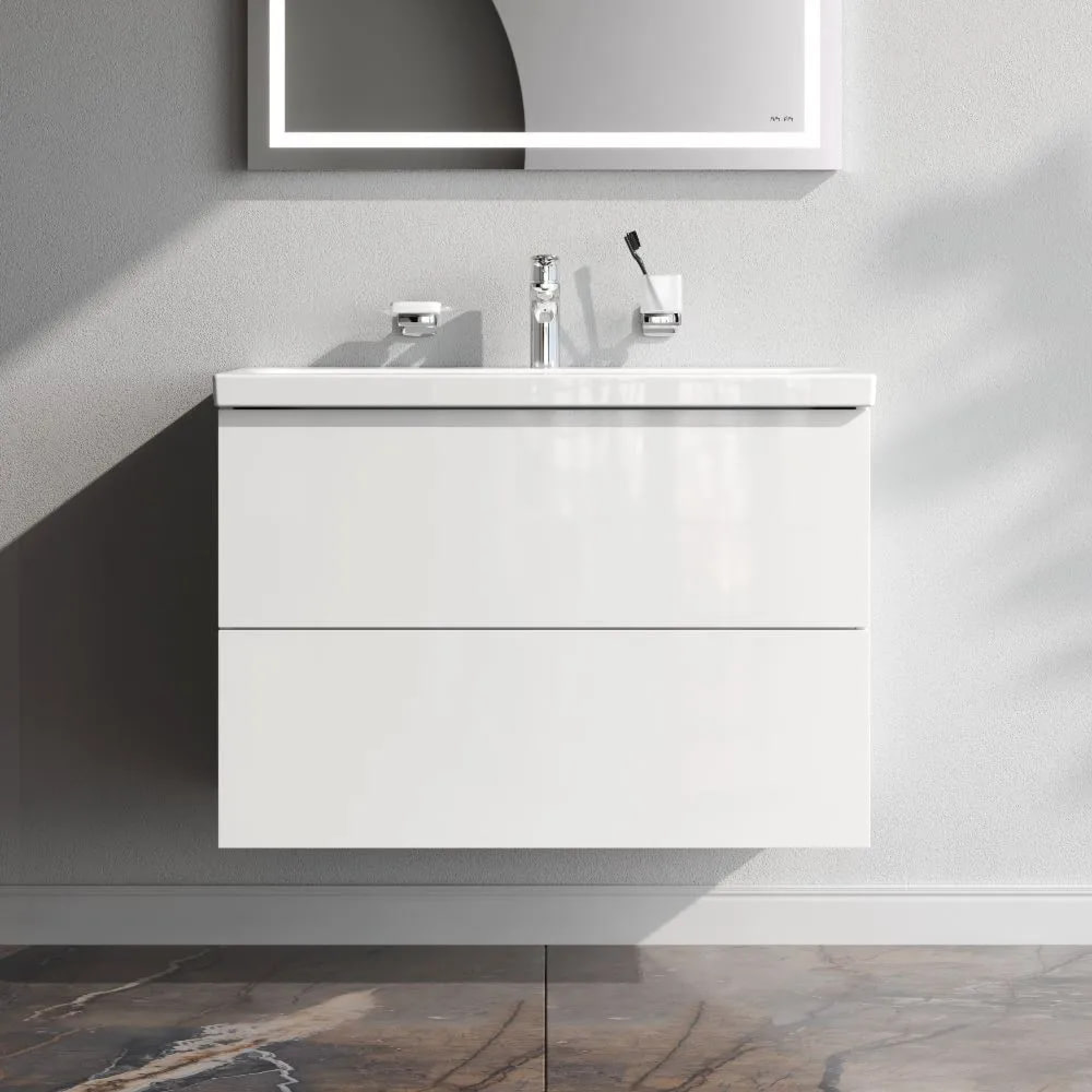 Мебель для ванных комнат AM.PM Тумба под умывальник Gem 80 см M90FHX0802WG Мебель для ванных комнат AM.PM Тумба под умывальник Gem 80 см M90FHX0802WG