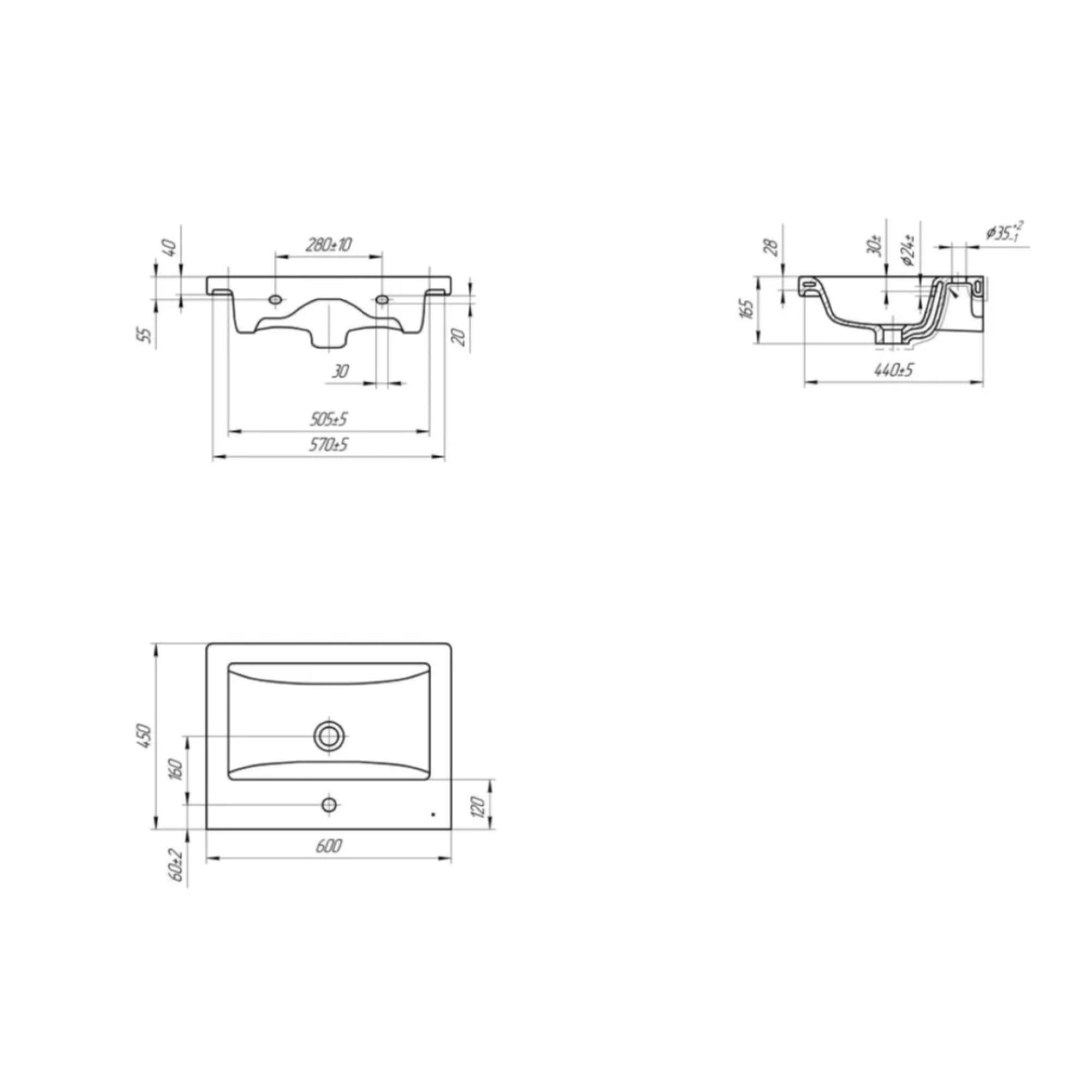 Умывальник Cersanit Como 60 S-UM-COM60/1-w фото-4 Умывальник Cersanit Como 60 S-UM-COM60/1-w фото-4