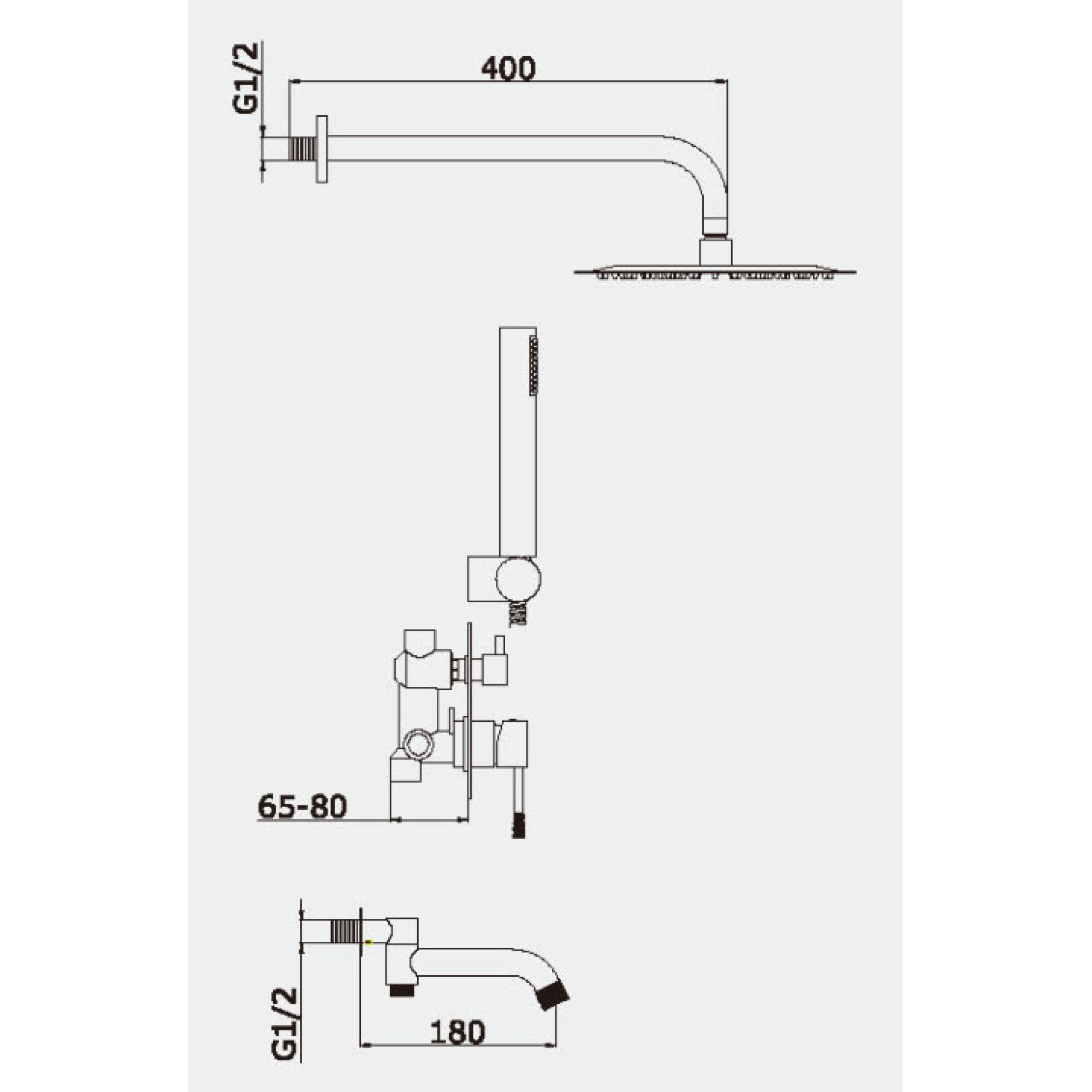 Комплект Vieir R403 Душевая система Vieir 403564-R Смеситель Vieir 402512-R фото-4