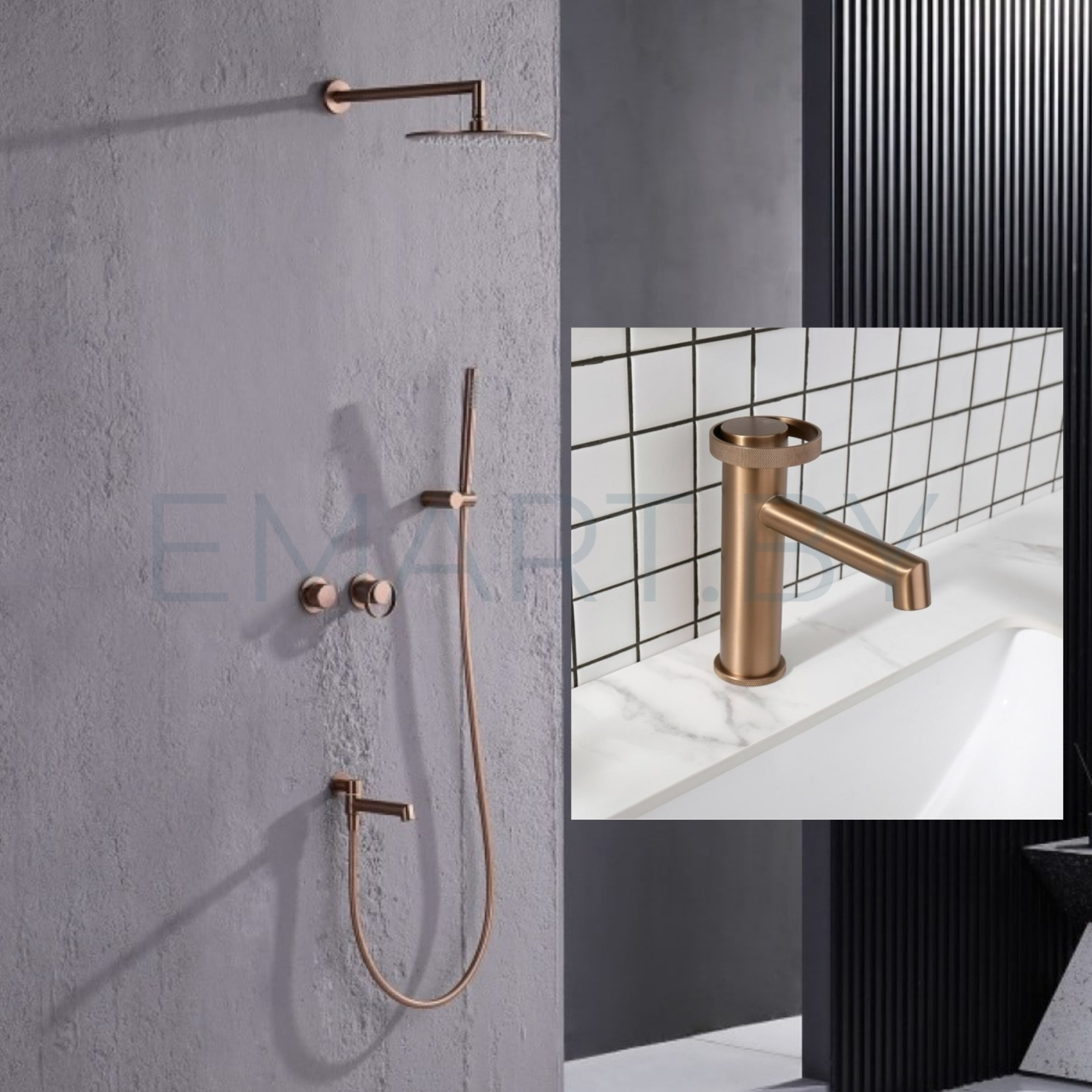 Комплект Ganzer #19R Ganzer 19165-R Ganzer 19111-R розовое золото - фото2 Комплект Ganzer #19R Ganzer 19165-R Ganzer 19111-R розовое золото - фото2