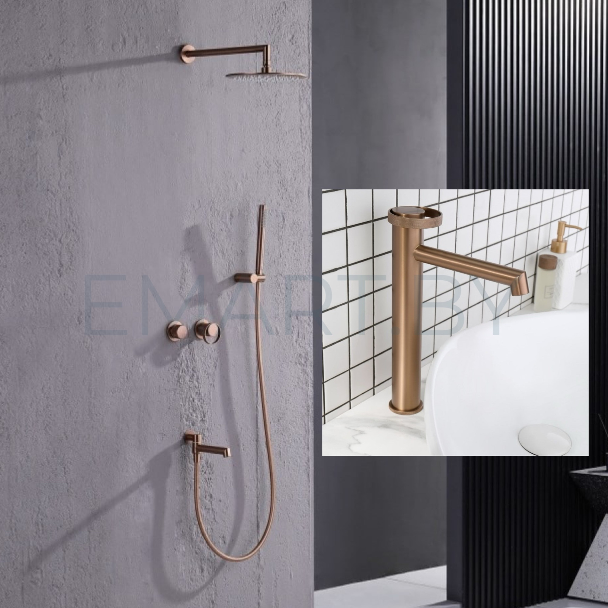 Комплект Ganzer #19R Ganzer 19165-R Ganzer 19112-R розовое золото - фото2 Комплект Ganzer #19R Ganzer 19165-R Ganzer 19112-R розовое золото - фото2