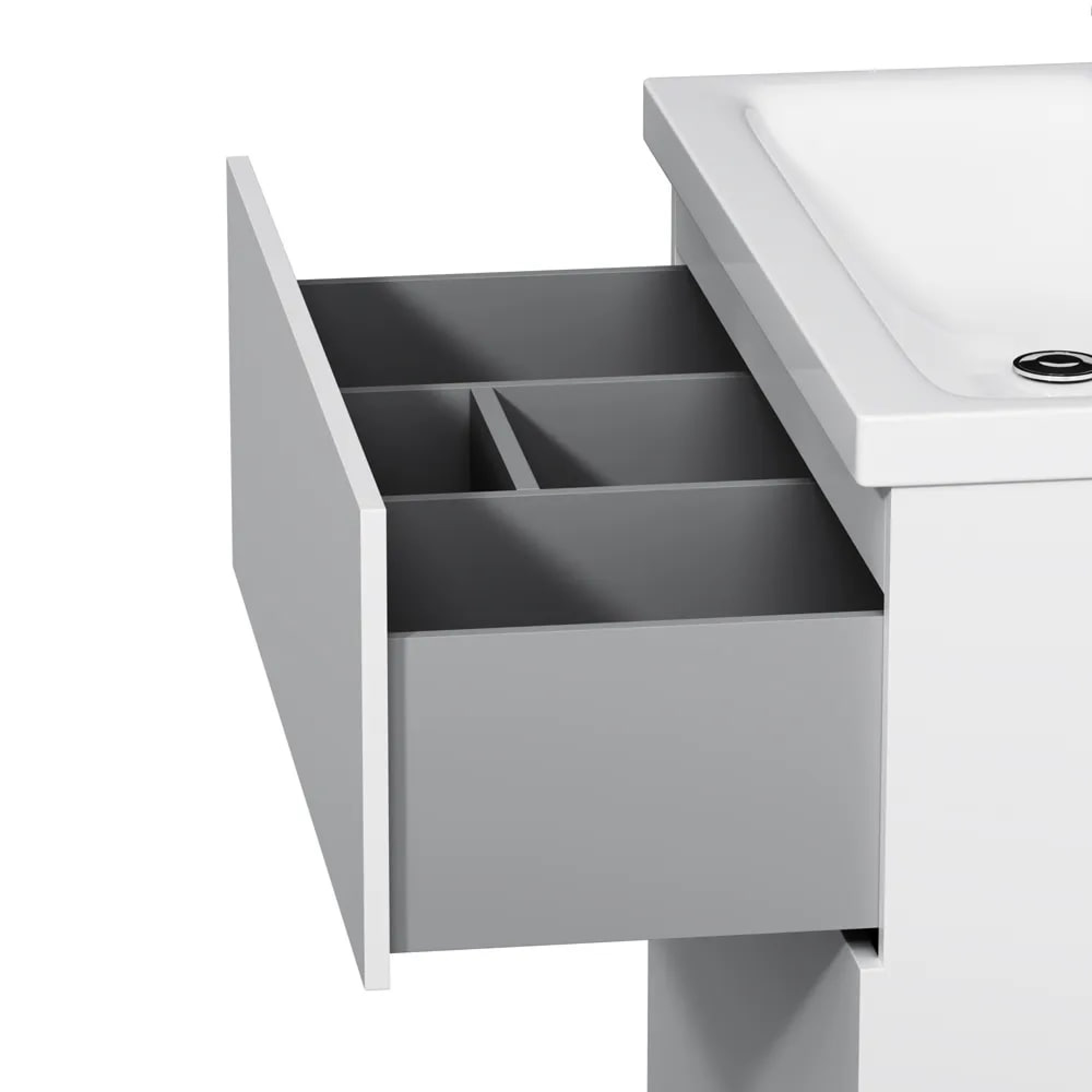 Мебель для ванных комнат AM.PM Тумба под умывальник Gem 75 M90FSX07522WG32 (2 ящика, белый) фото-3 Мебель для ванных комнат AM.PM Тумба под умывальник Gem 75 M90FSX07522WG32 (2 ящика, белый) фото-3