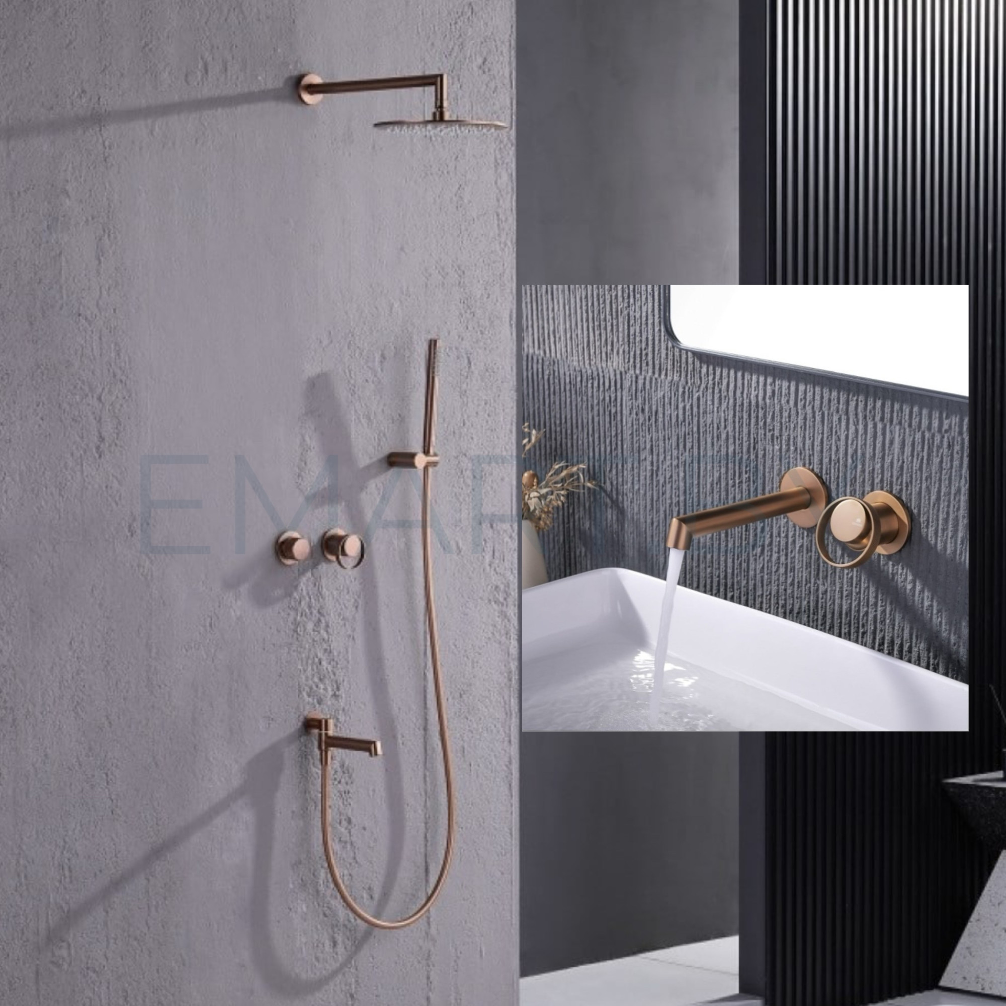 Комплект Ganzer #19R Ganzer 19165-R Ganzer 19144-R розовое золото - фото2 Комплект Ganzer #19R Ganzer 19165-R Ganzer 19144-R розовое золото - фото2