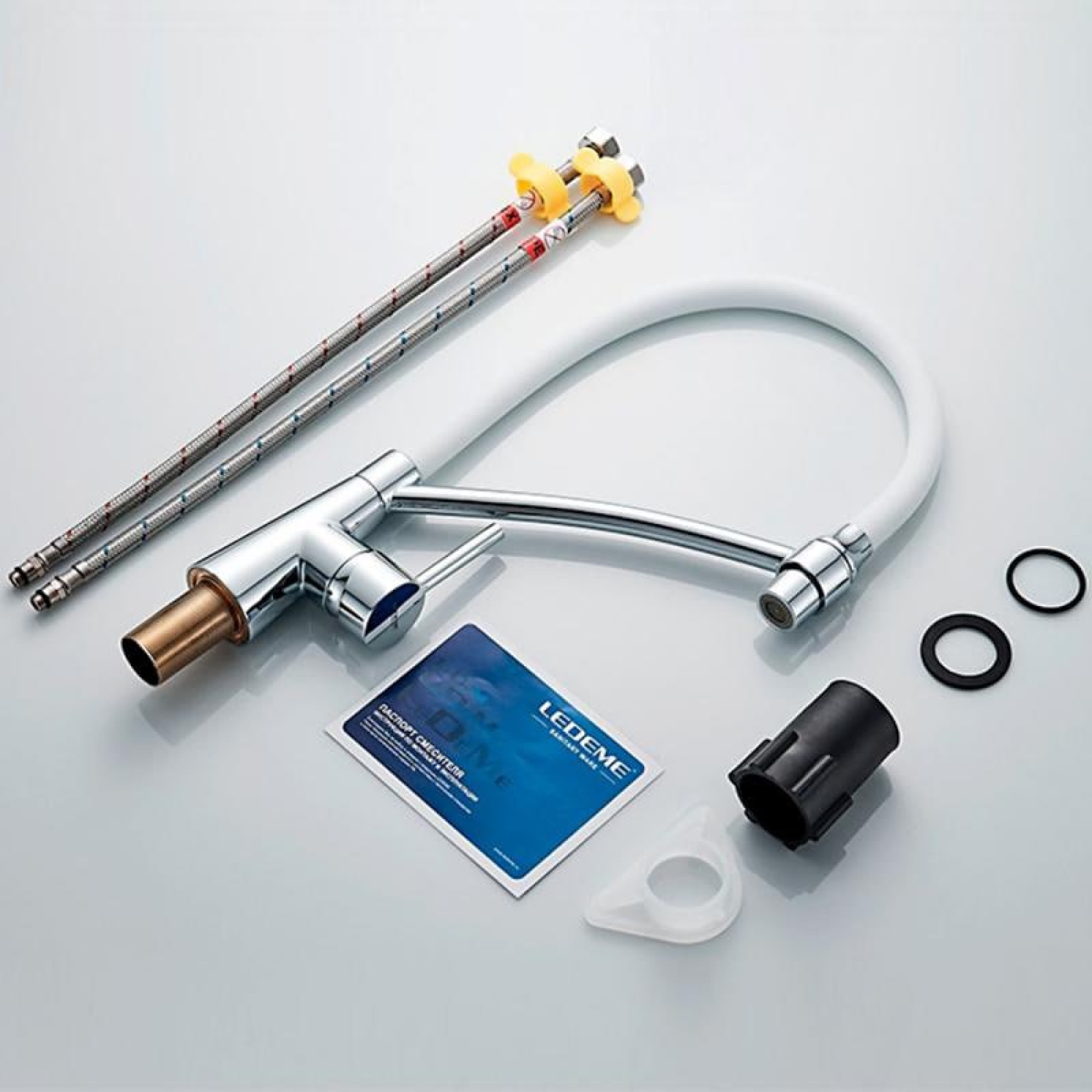 Смеситель Ledeme L4399-3 (хром/белый) фото-8 Смеситель Ledeme L4399-3 (хром/белый) фото-8