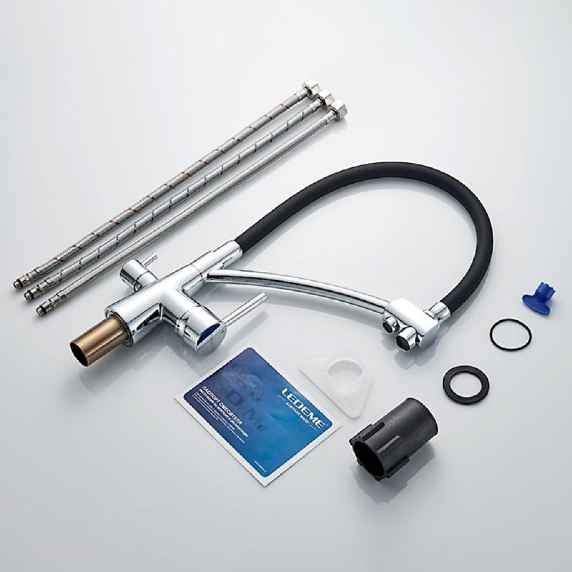 Смеситель Ledeme L4855-2 (хром/черный) фото-8 Смеситель Ledeme L4855-2 (хром/черный) фото-8