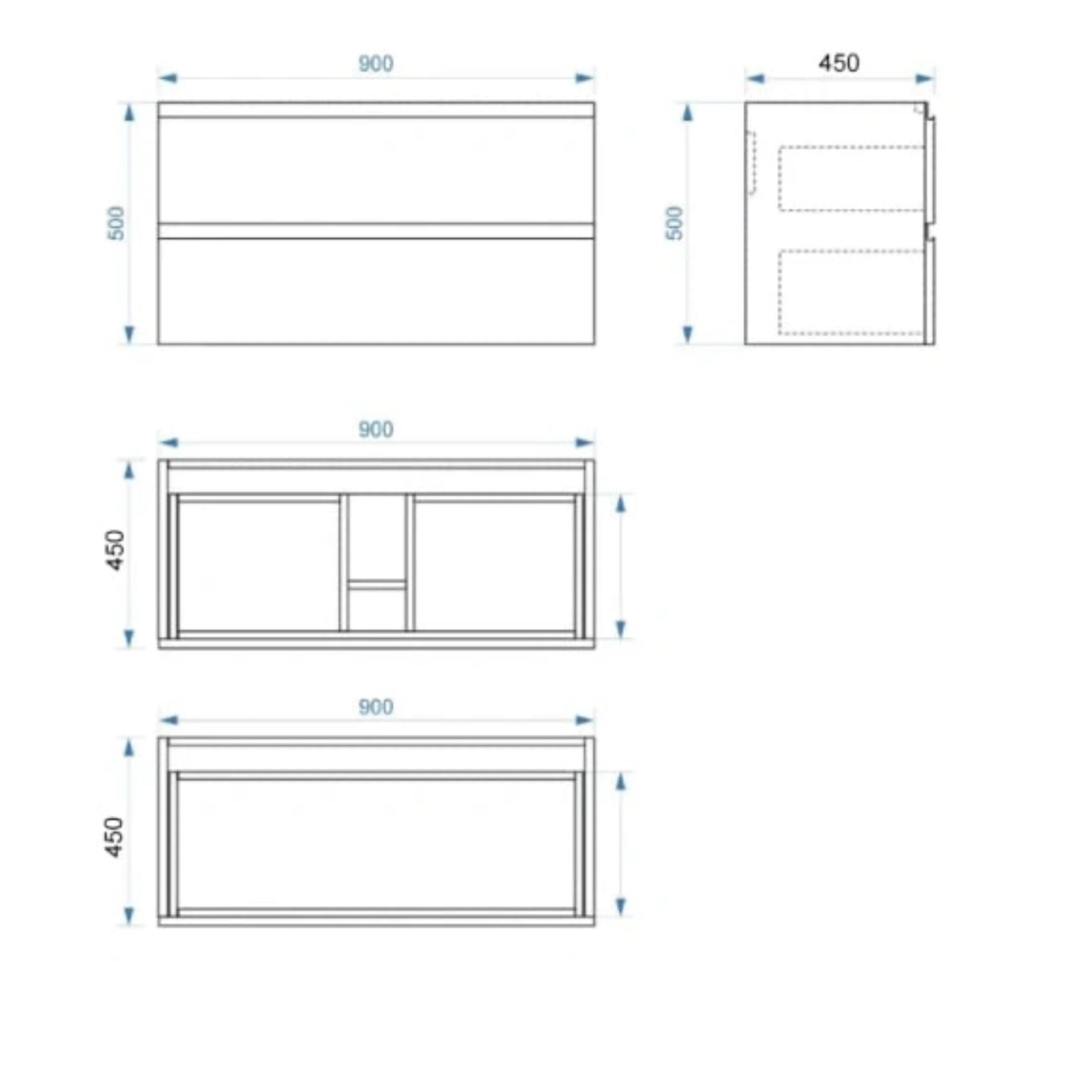 Тумба подвесная Vela Волна 90П под Classica (черный мат) черный гола TU2283 фото-3