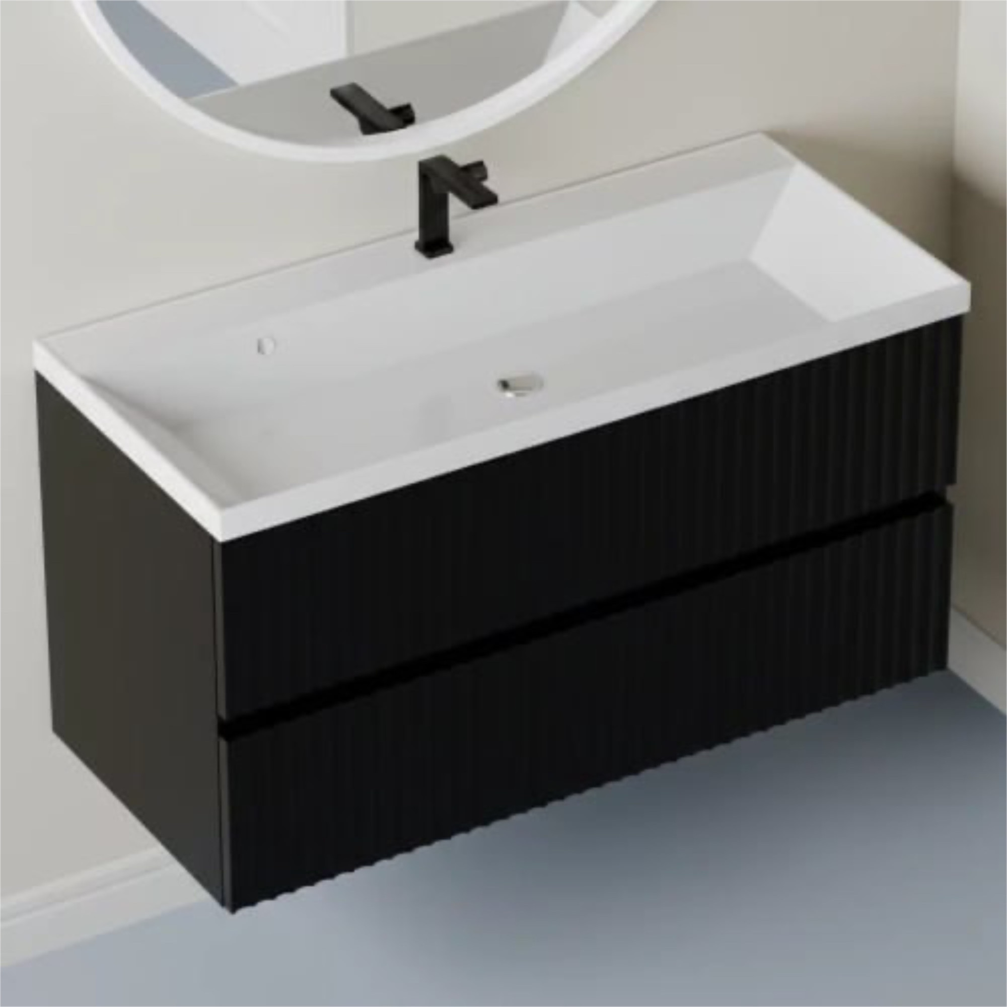 Тумба подвесная Vela Волна 90П под Classica (черный мат) черный гола TU2283 фото-2