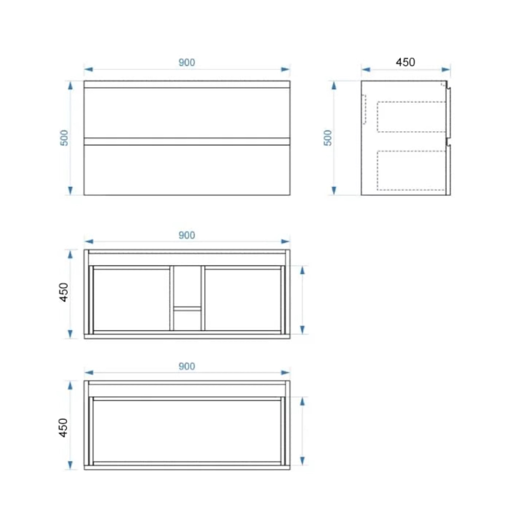 Тумба подвесная Vela Волна 90П под Classica (серый мат) черный гола TU2275 фото-3