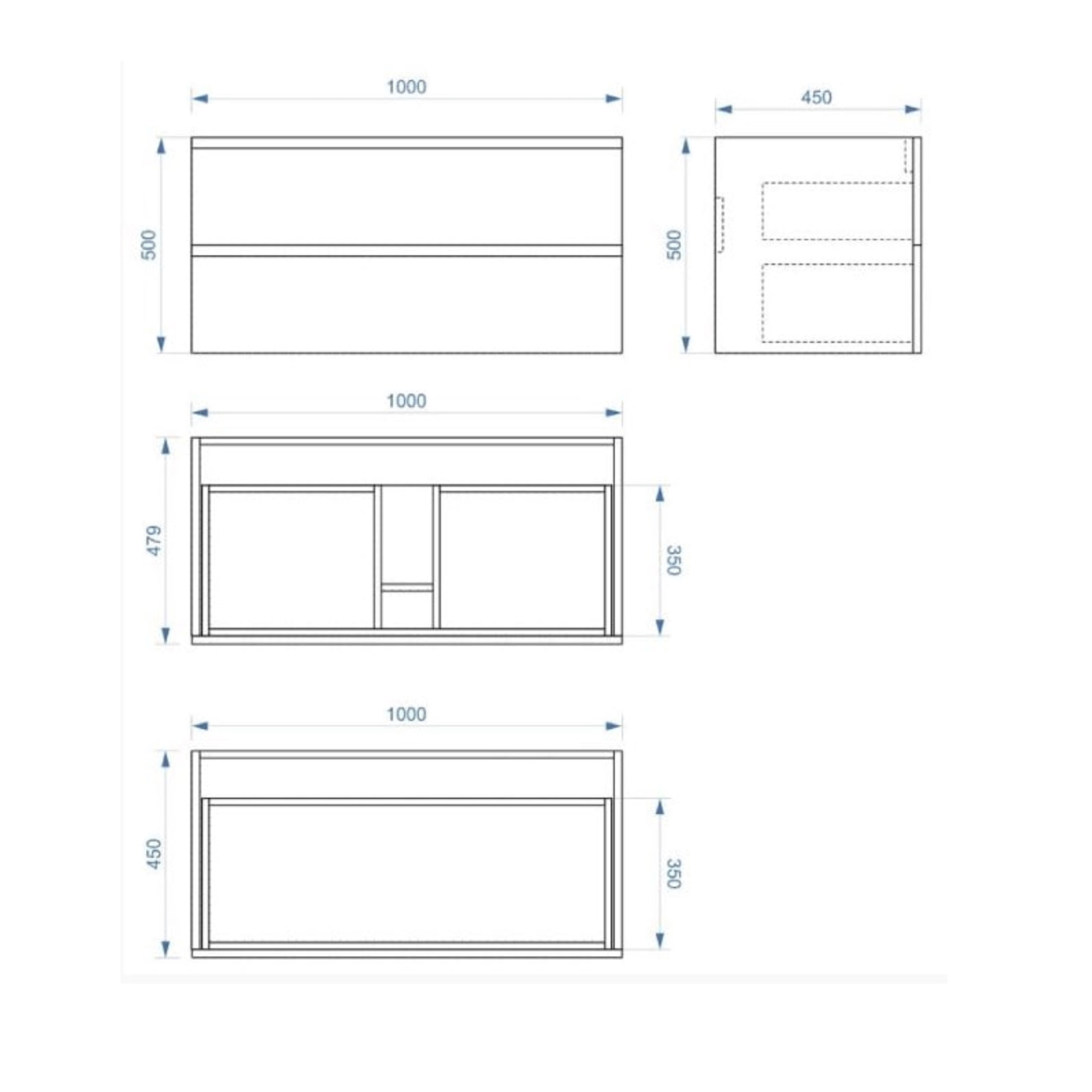 Тумба подвесная Vela Волна 100П под Classica (серый мат) черный гола TU2277 фото-3