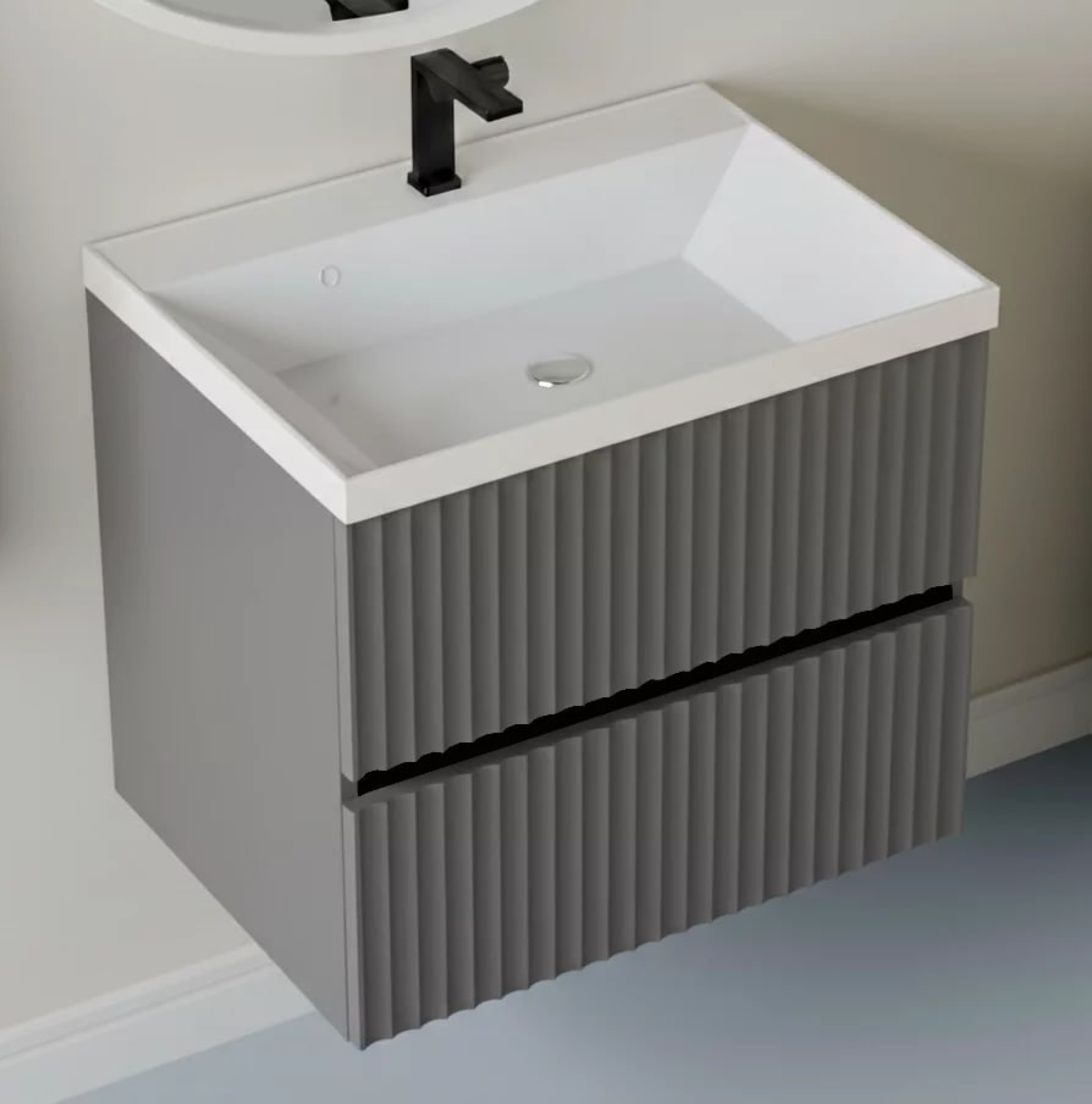 Тумба подвесная Vela Волна 70П под Classica (серый мат) черный гола TU8855 Тумба подвесная Vela Волна 70П под Classica (серый мат) черный гола TU8855