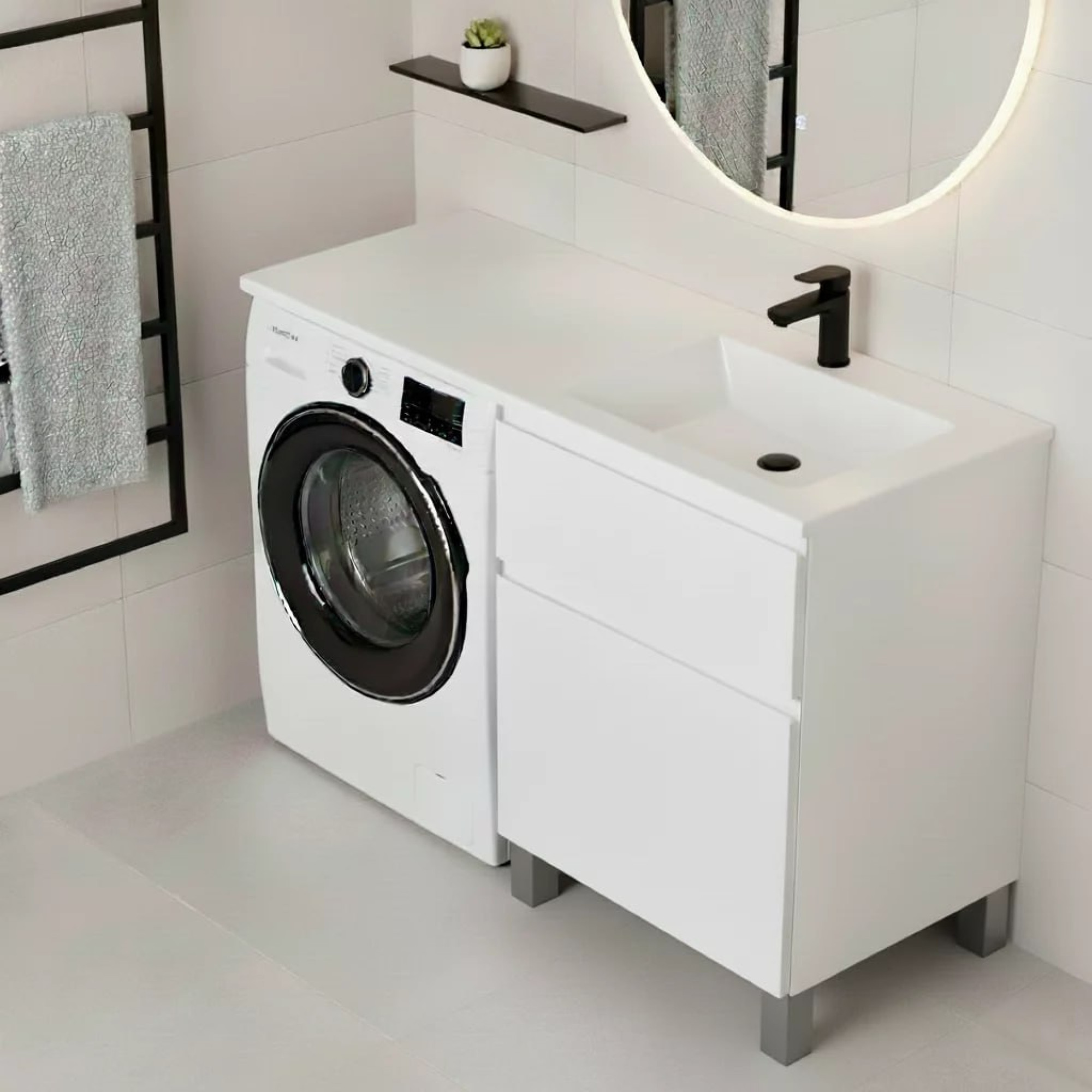 Тумба напольная Vela Мира 38Н под Kamilla 100 (белый глянец) TU1617 фото-2