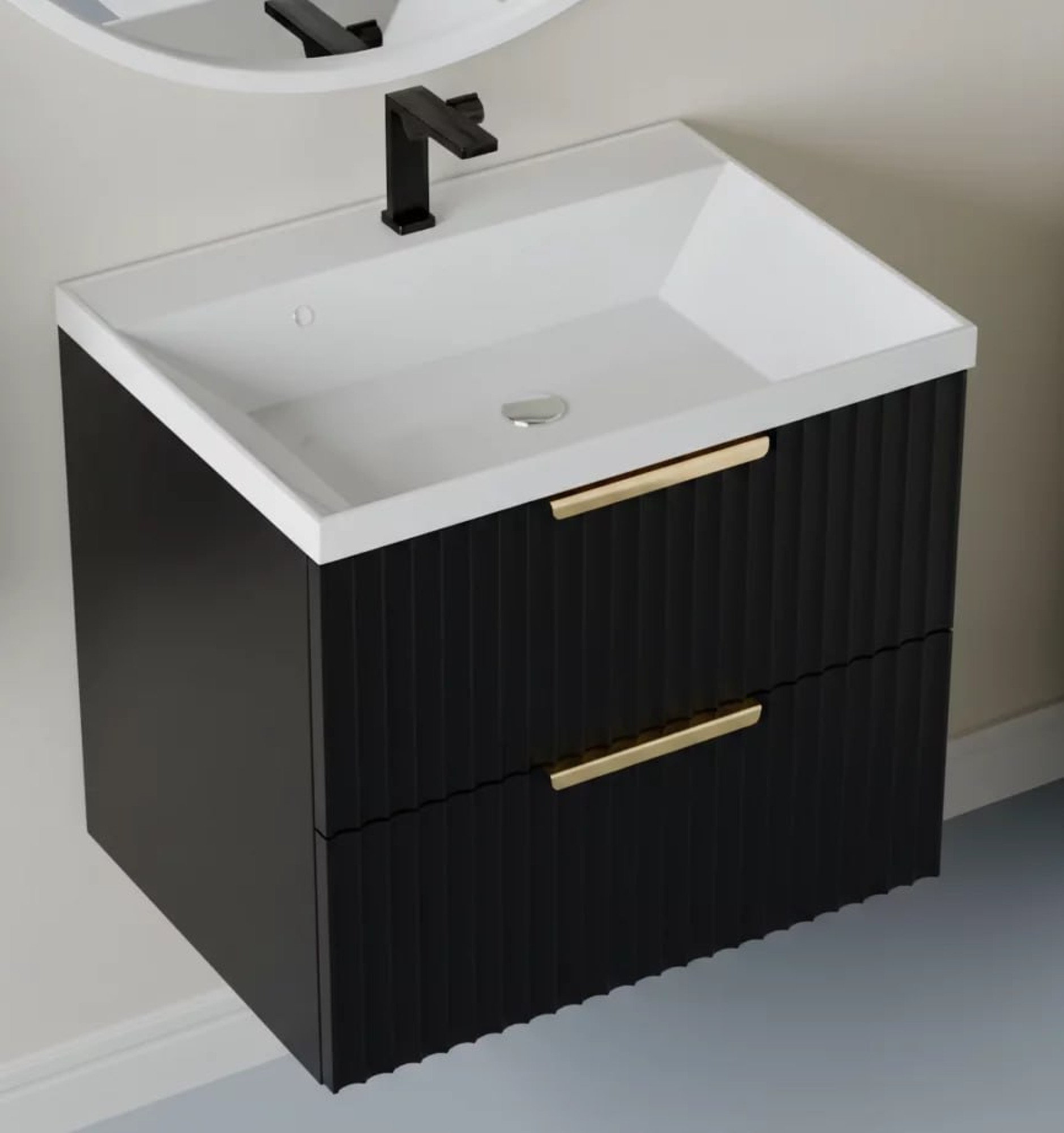 Тумба подвесная Vela Волна 70П под Classica (черный мат) золото хекси TU8861 Тумба подвесная Vela Волна 70П под Classica (черный мат) золото хекси TU8861