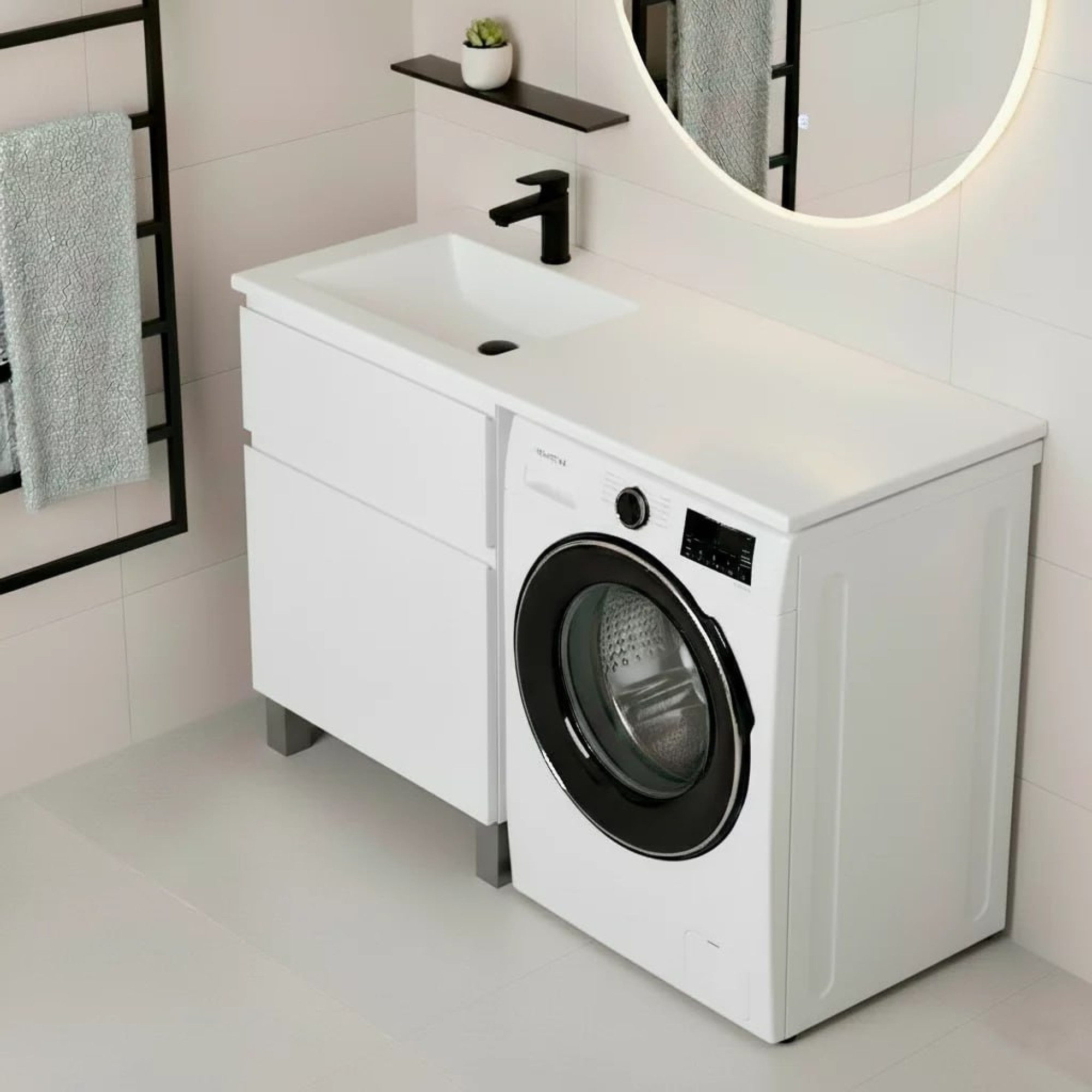 Тумба напольная Vela Мира 38Н под Kamilla 100 (белый глянец) TU1617 фото-3