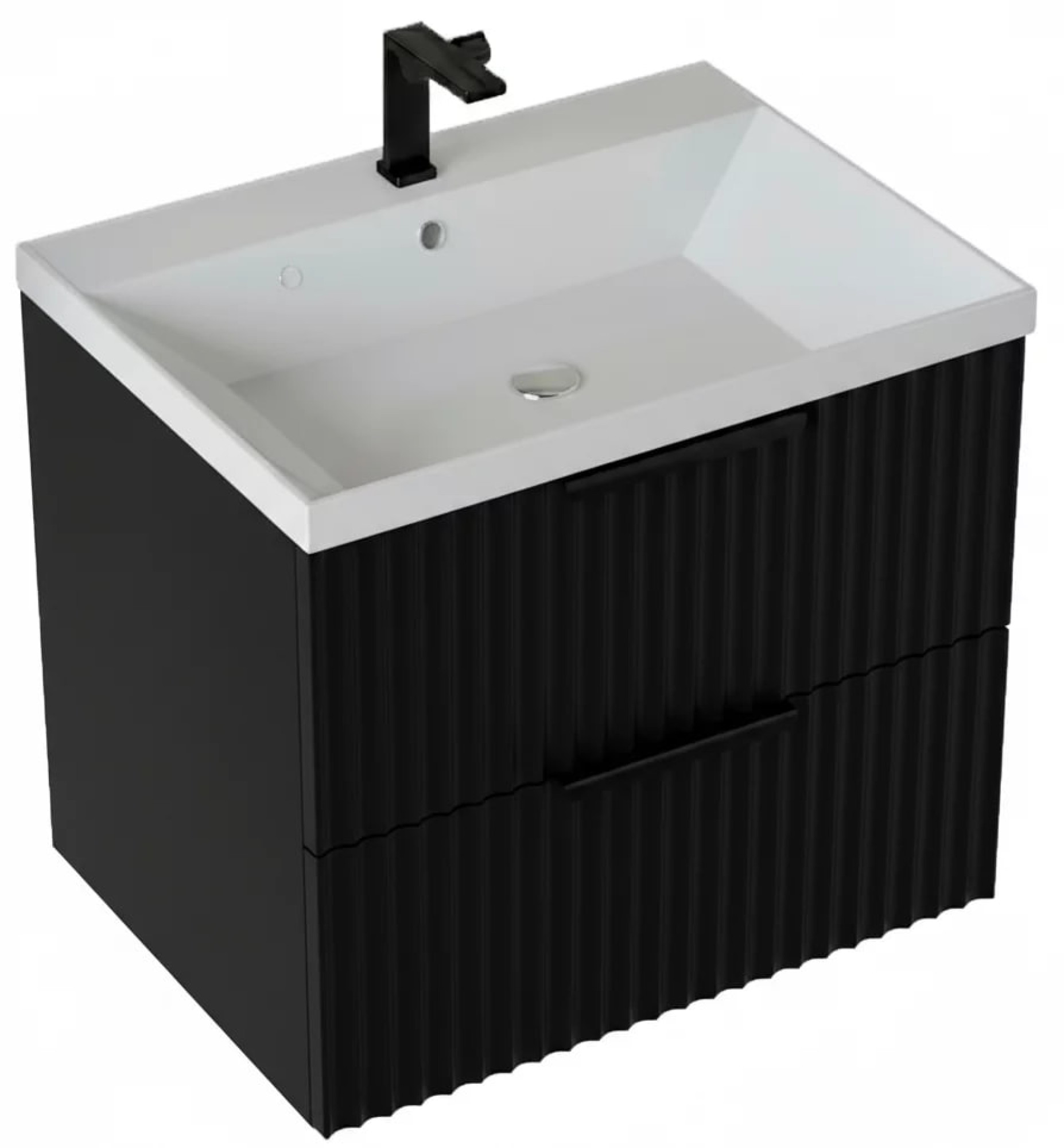 Тумба подвесная Vela Волна 70П под Classica (черный мат) черный хекси TU8859 фото-2