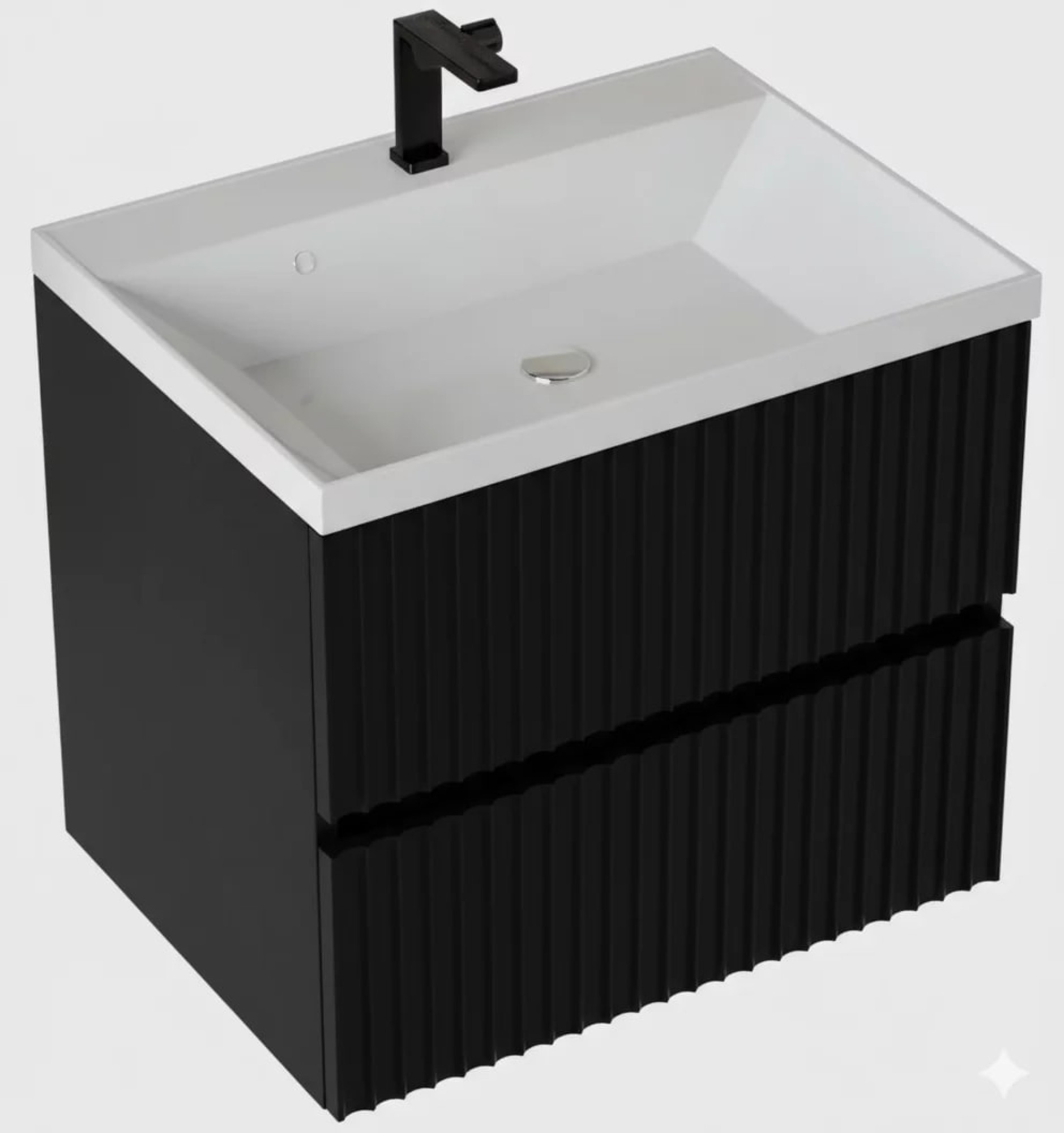 Тумба подвесная Vela Волна 60П под Classica (черный мат) черный гола TU8856 фото-2