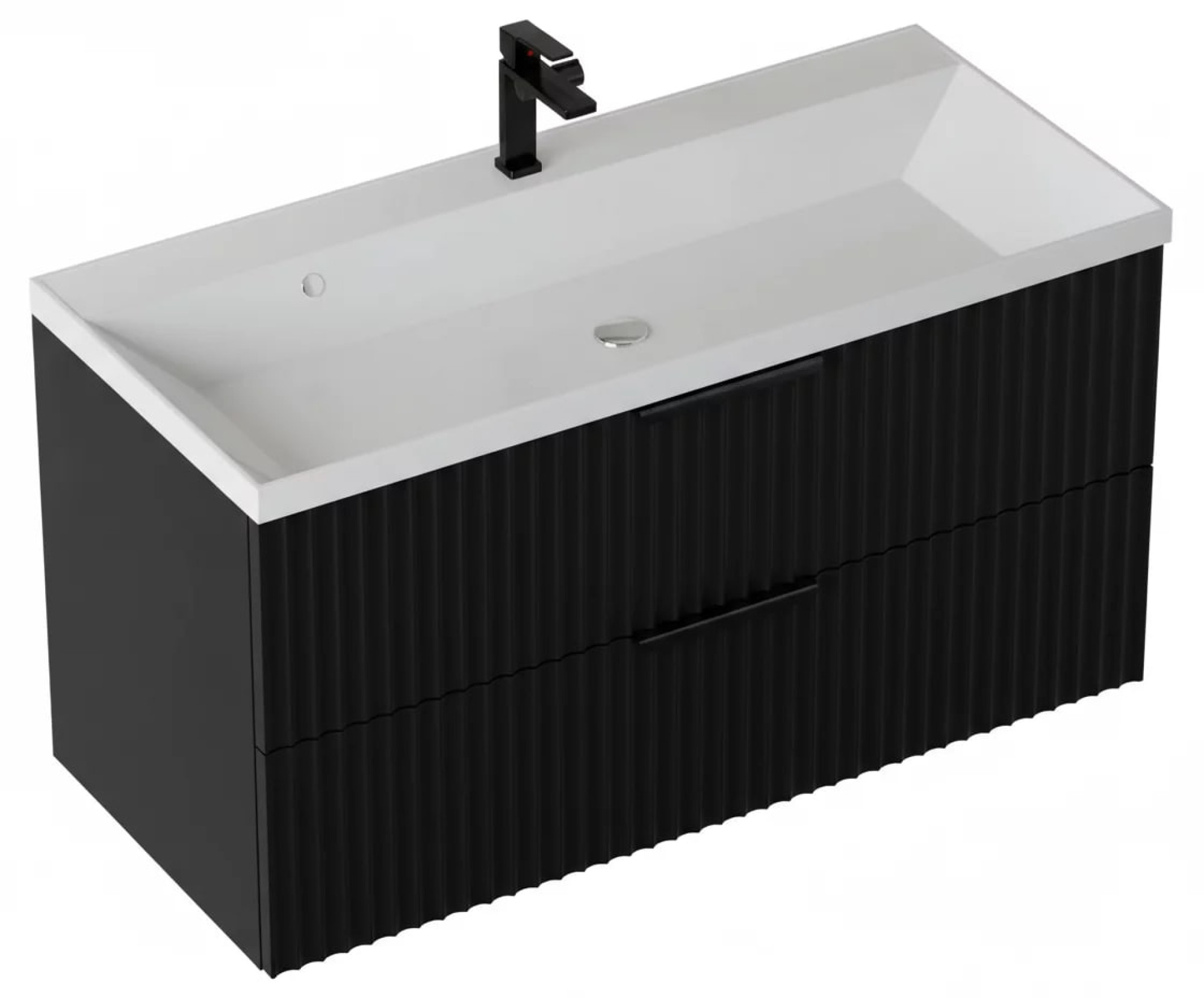 Тумба подвесная Vela Волна 100П под Classica (черный мат) черный хекси TU2280 фото-2