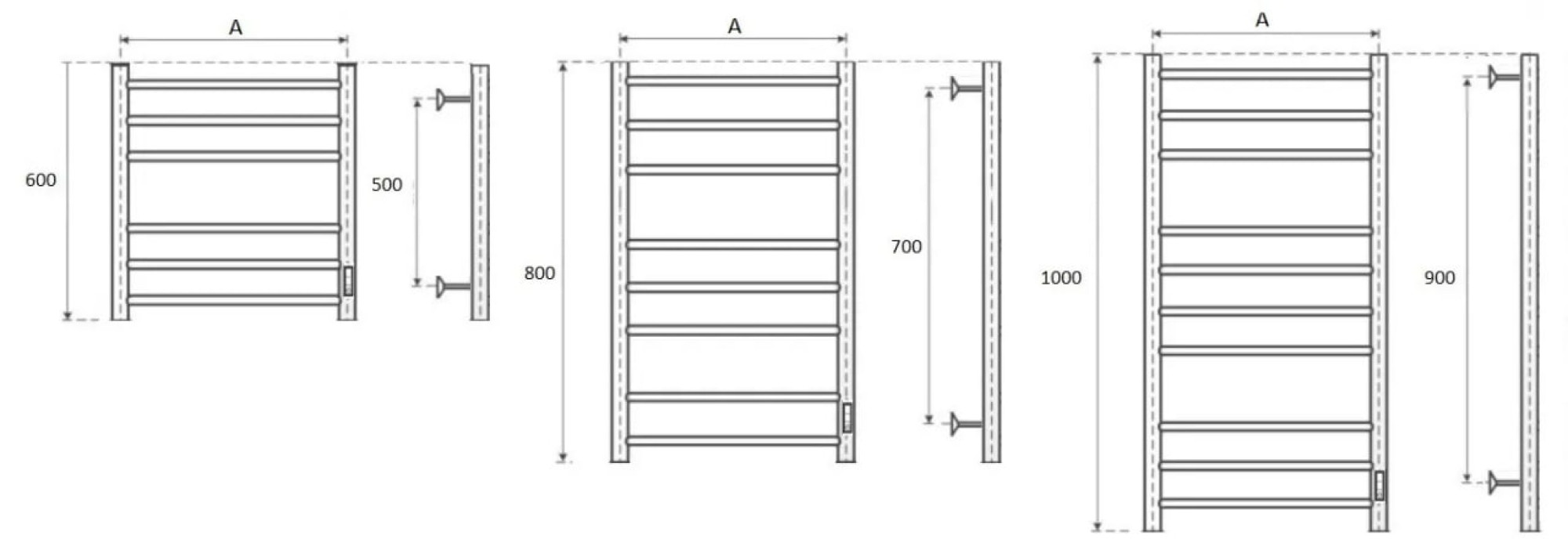 Полотенцесушитель Маргроид Вид 10 СНШ с полкой 80/50 скрытого монтажа, таймер справа фото-3 Полотенцесушитель Маргроид Вид 10 СНШ с полкой 80/50 скрытого монтажа, таймер справа фото-3