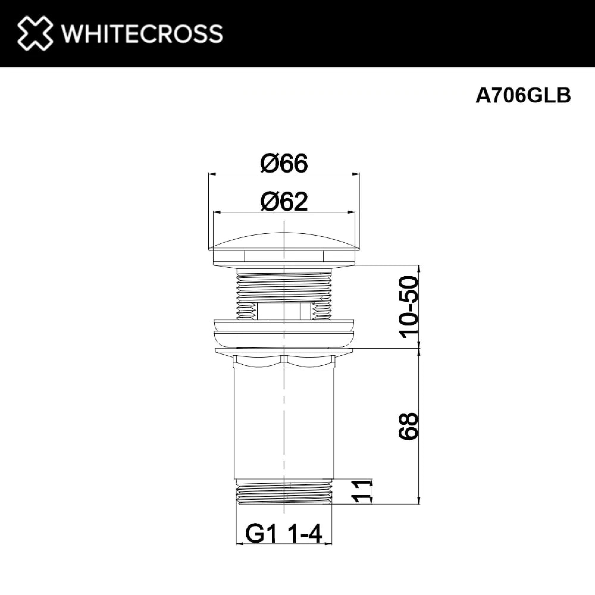 Донный клапан Whitecross A706GLB (брашированное золото) фото-3 Донный клапан Whitecross A706GLB (брашированное золото) фото-3