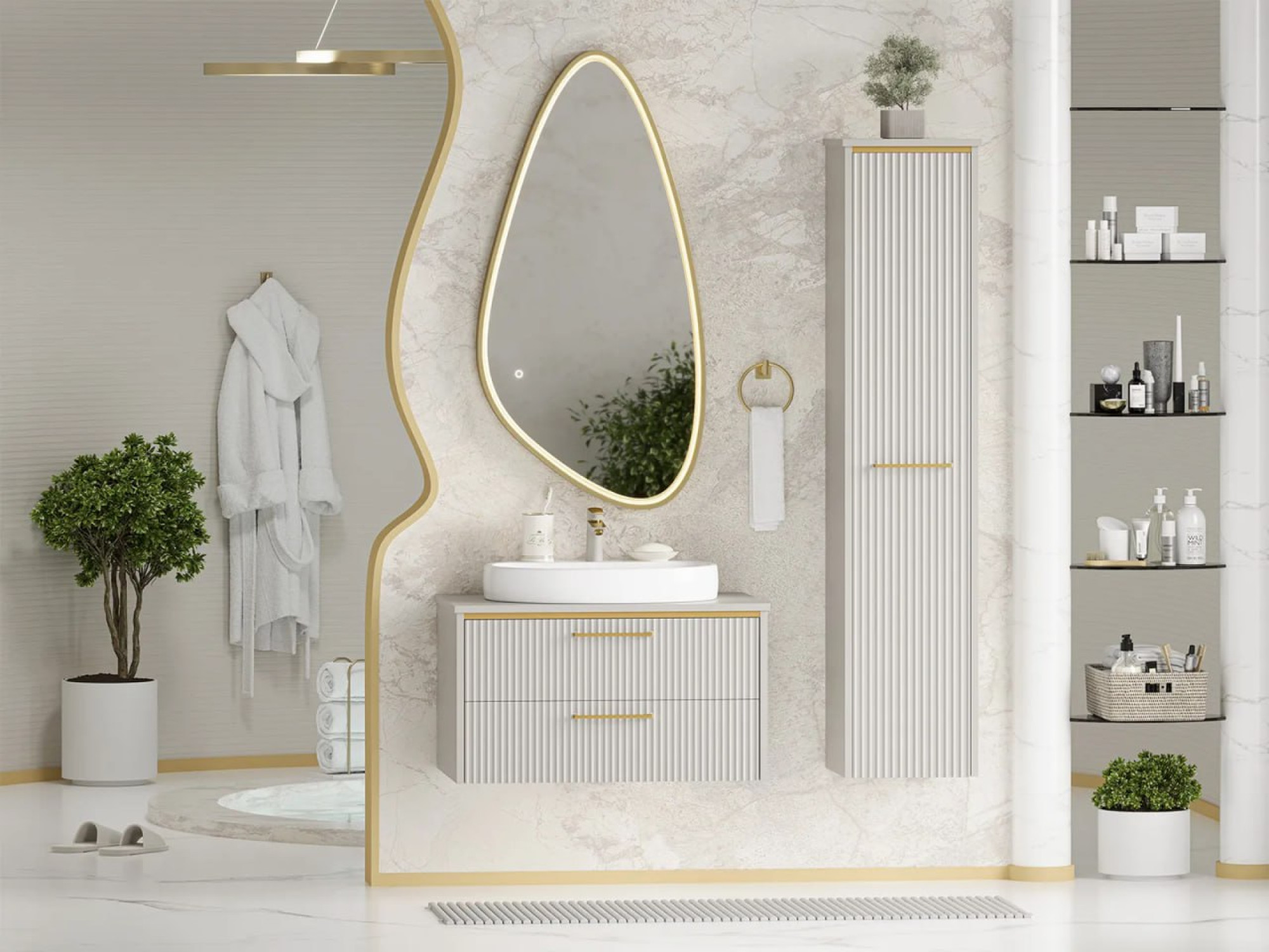 Мебель для ванных комнат Brevita Elche 80 ELC-01080-0502Я (серый кашемир) фото-3 Мебель для ванных комнат Brevita Elche 80 ELC-01080-0502Я (серый кашемир) фото-3