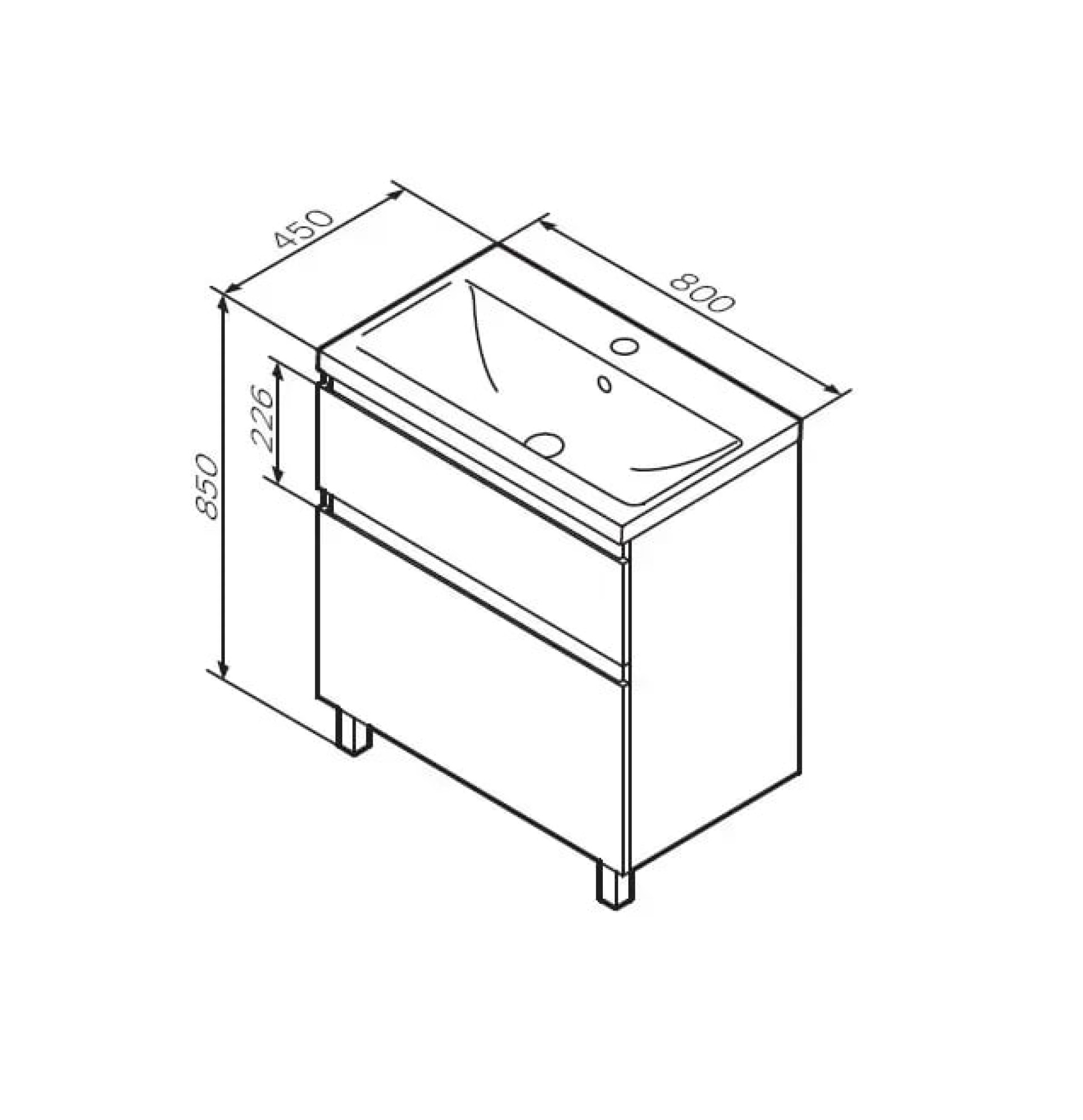 Мебель для ванных комнат AM.PM Тумба под умывальник X-Joy M85AFSX0802WG фото-8