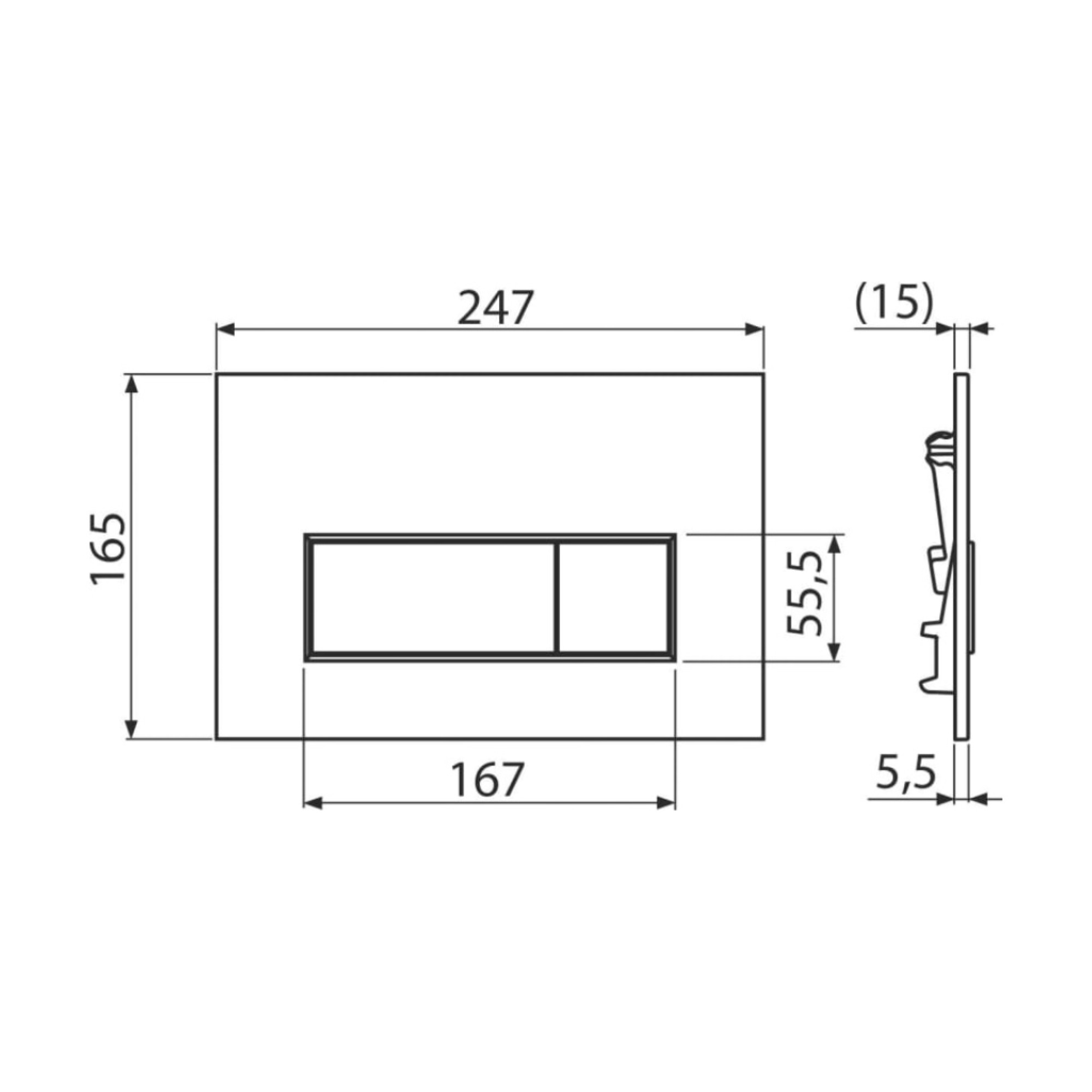 Панель смыва Alcaplast Thin M57-GM-M (metal-мат) фото-2