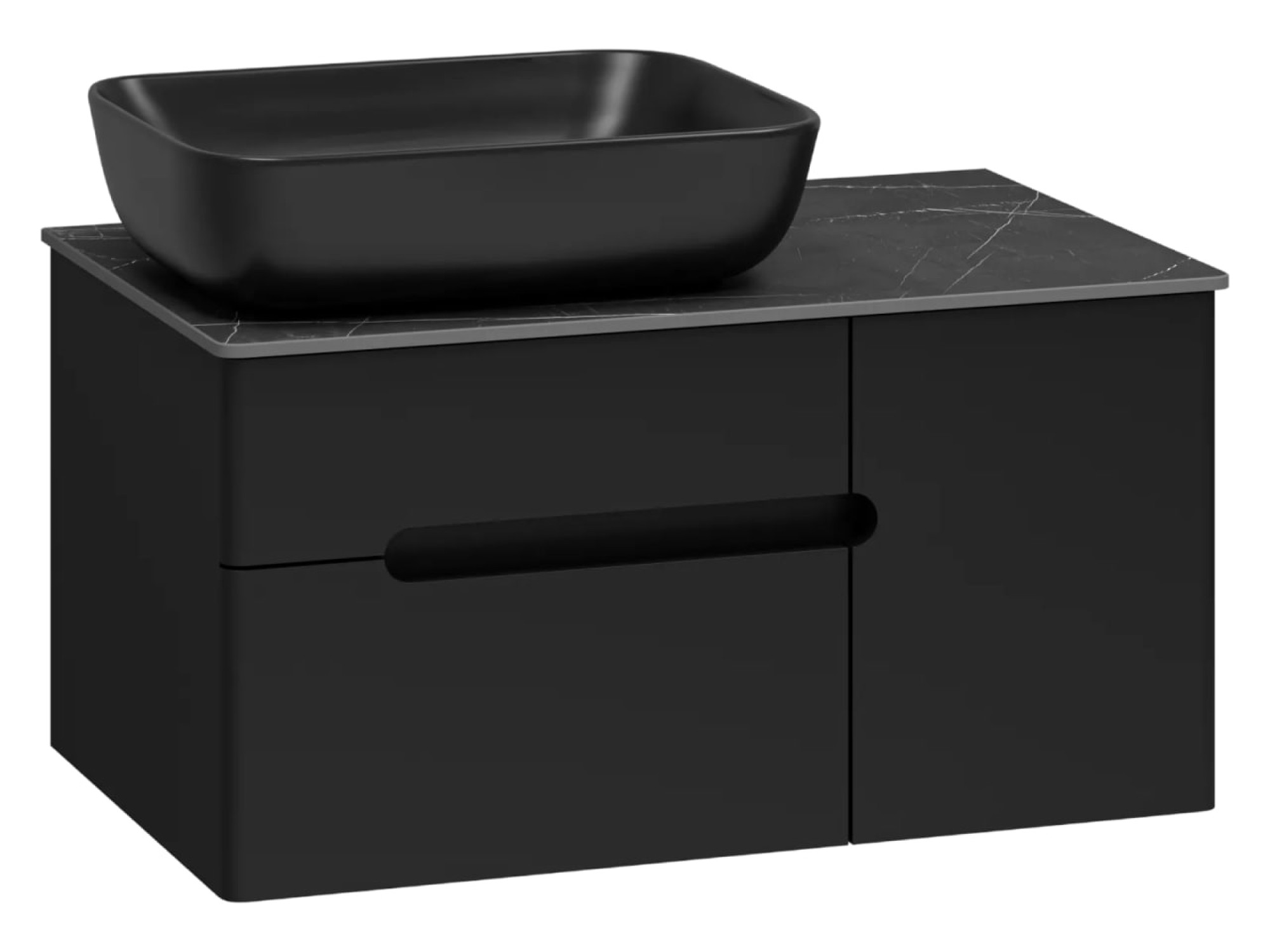 Мебель для ванных комнат Misty Тумба под умывальник Роял 80 П-Роя-01080-021П2Я (подвесная, черный) фото-7 Мебель для ванных комнат Misty Тумба под умывальник Роял 80 П-Роя-01080-021П2Я (подвесная, черный) фото-7