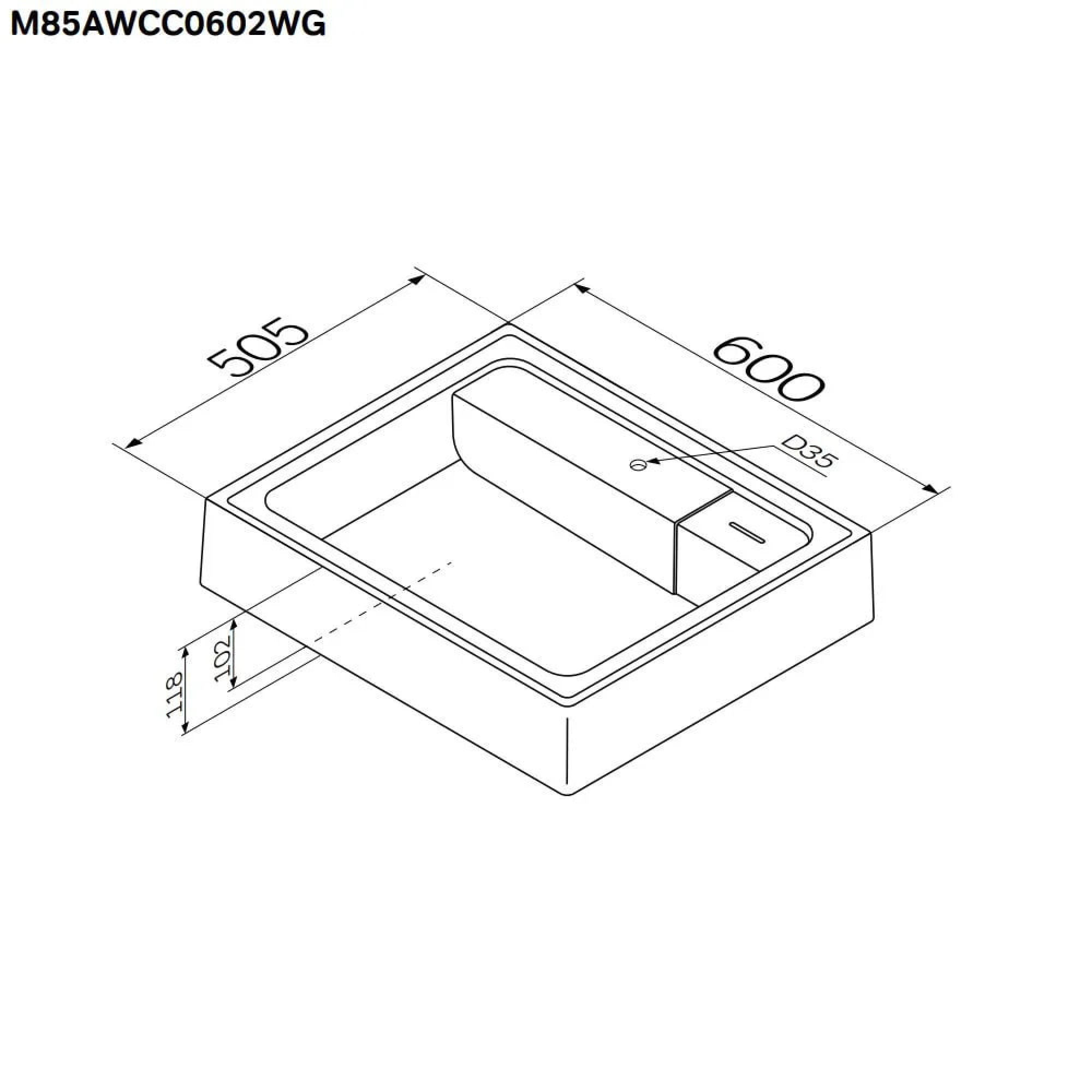 Умывальник AM.PM X-Joy M85AWCC0602WG фото-7 Умывальник AM.PM X-Joy M85AWCC0602WG фото-7