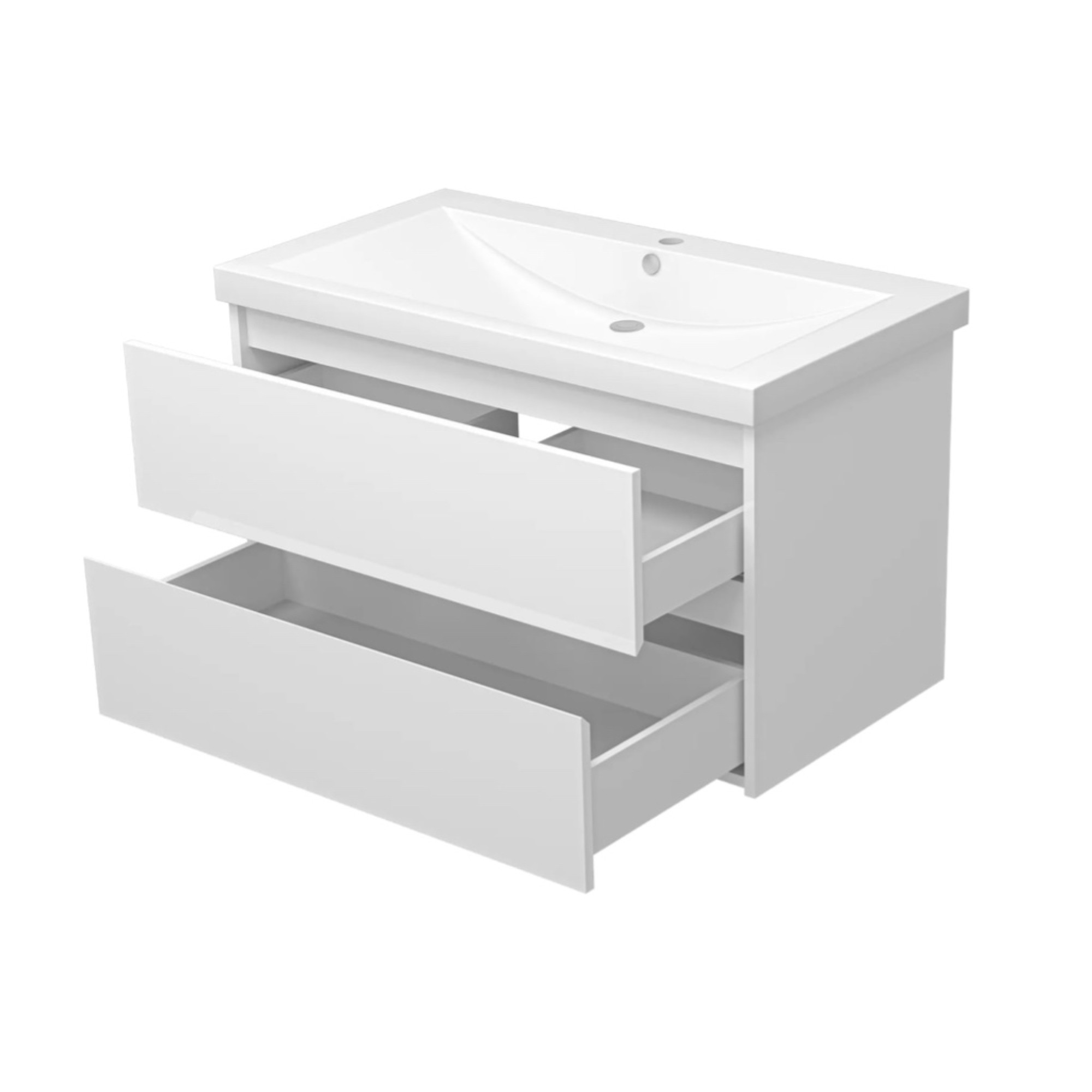 Мебель для ванных комнат Misty Алиса - 90 Тумба 2 ящ. подвесная, белая эмаль - Э-Али01090-011П2Я фото-2 Мебель для ванных комнат Misty Алиса - 90 Тумба 2 ящ. подвесная, белая эмаль - Э-Али01090-011П2Я фото-2