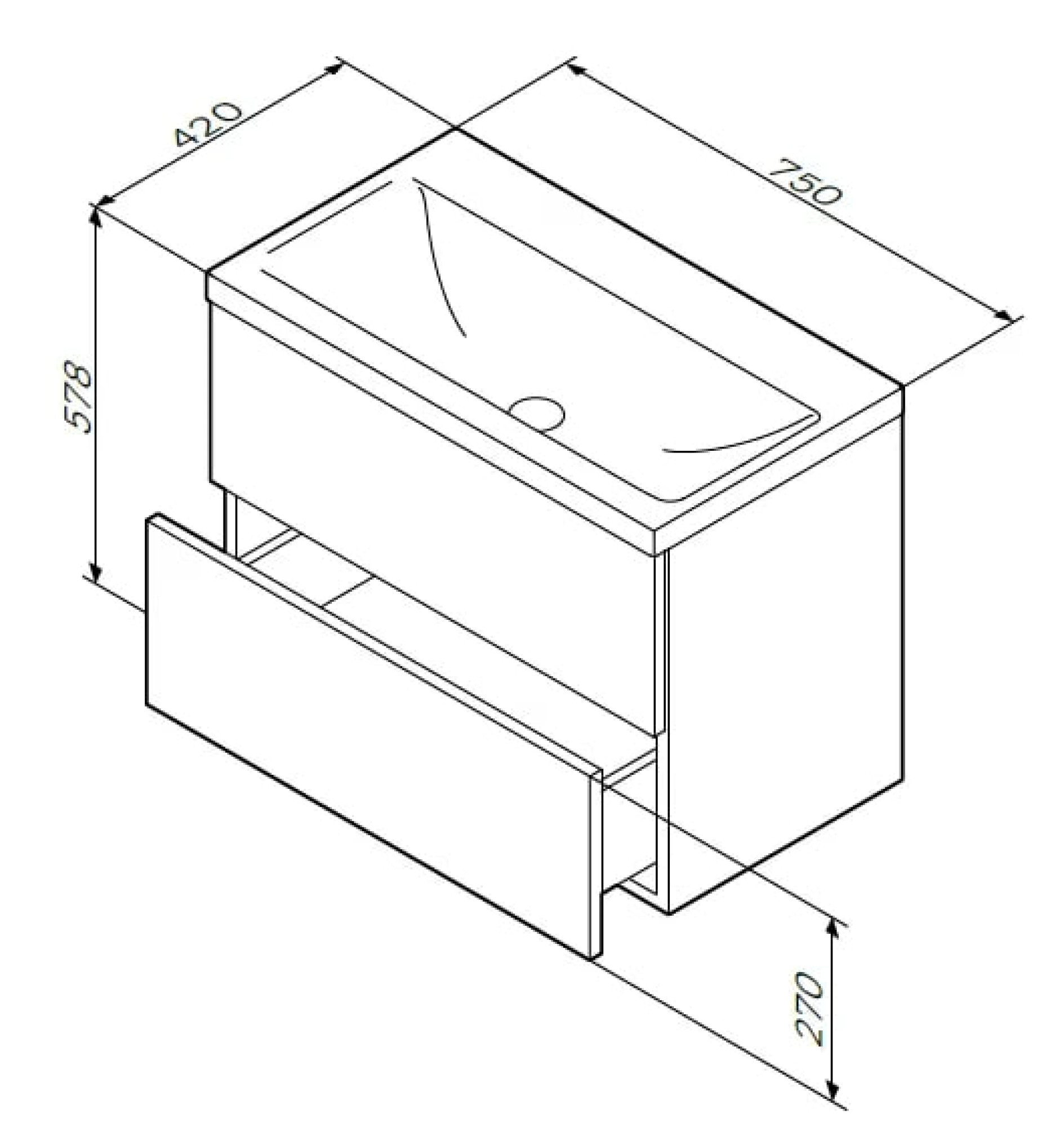 Мебель для ванных комнат AM.PM Тумба под умывальник Gem 75 M90FHX07522WG (подвесной, белый) фото-9 Мебель для ванных комнат AM.PM Тумба под умывальник Gem 75 M90FHX07522WG (подвесной, белый) фото-9