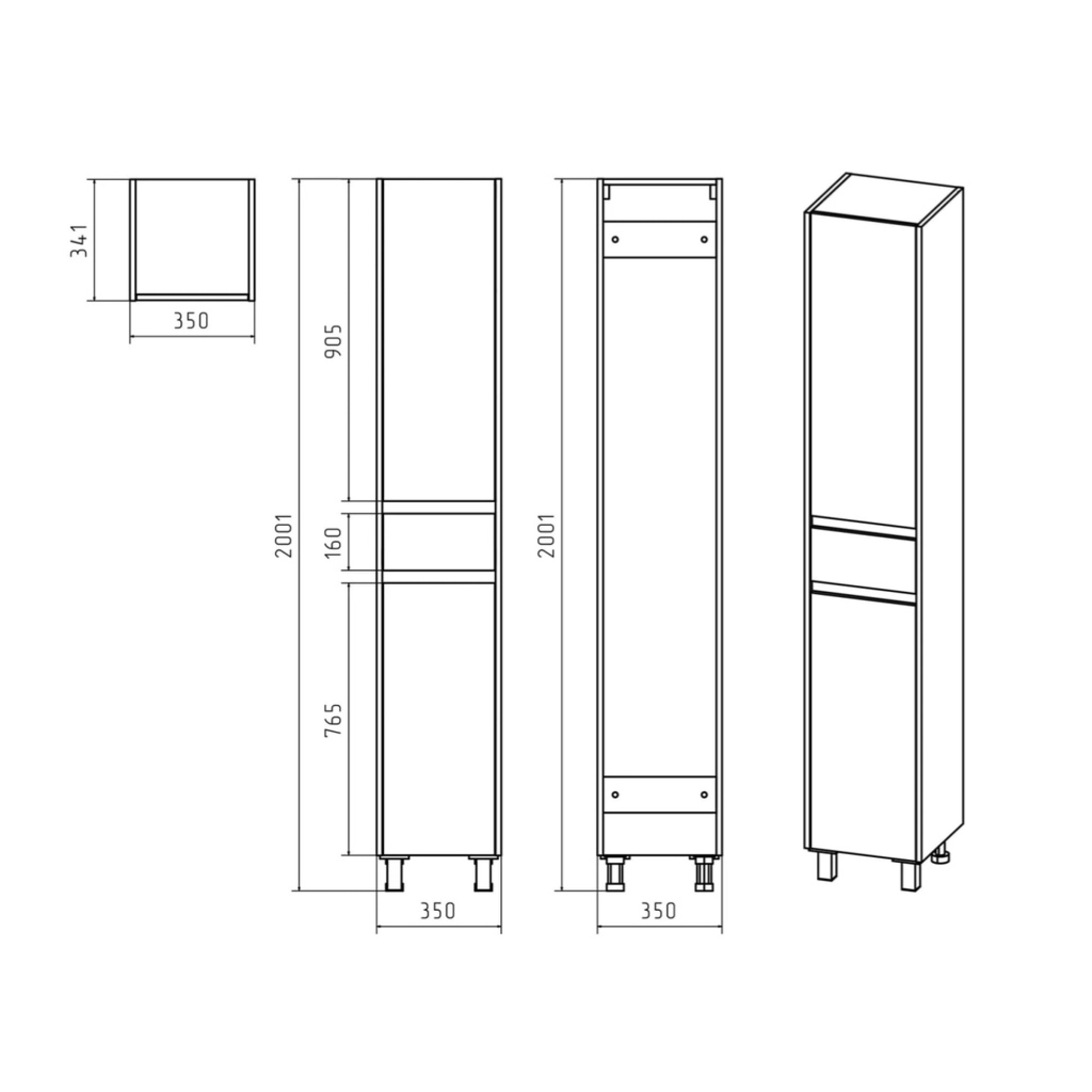 Мебель для ванных комнат Misty Алиса - 35 Пенал с 1 ящ. напольный левый, белая эмаль - Э-Али0501-01Л фото-4 Мебель для ванных комнат Misty Алиса - 35 Пенал с 1 ящ. напольный левый, белая эмаль - Э-Али0501-01Л фото-4
