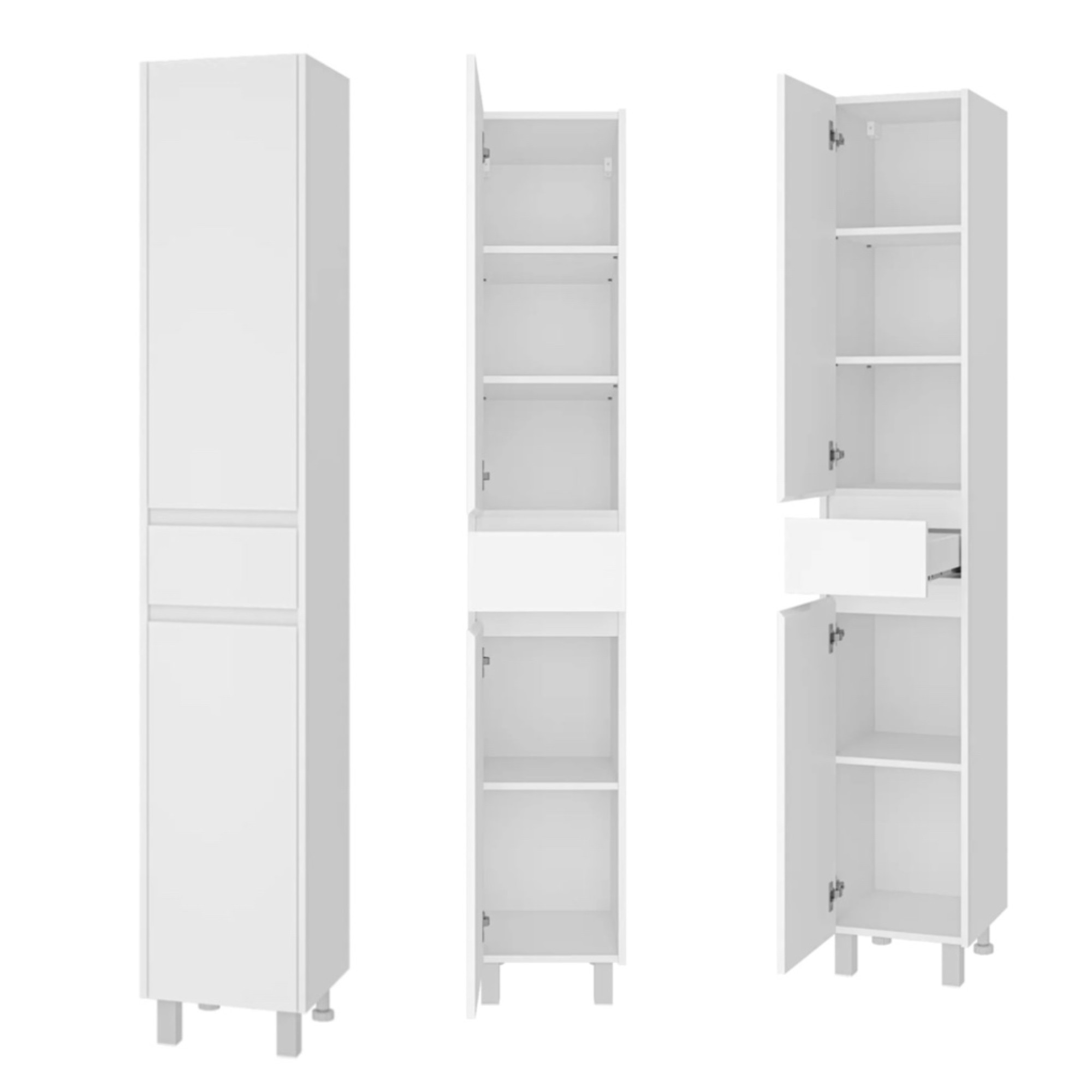 Мебель для ванных комнат Misty Алиса - 35 Пенал с 1 ящ. напольный левый, белая эмаль - Э-Али0501-01Л Мебель для ванных комнат Misty Алиса - 35 Пенал с 1 ящ. напольный левый, белая эмаль - Э-Али0501-01Л