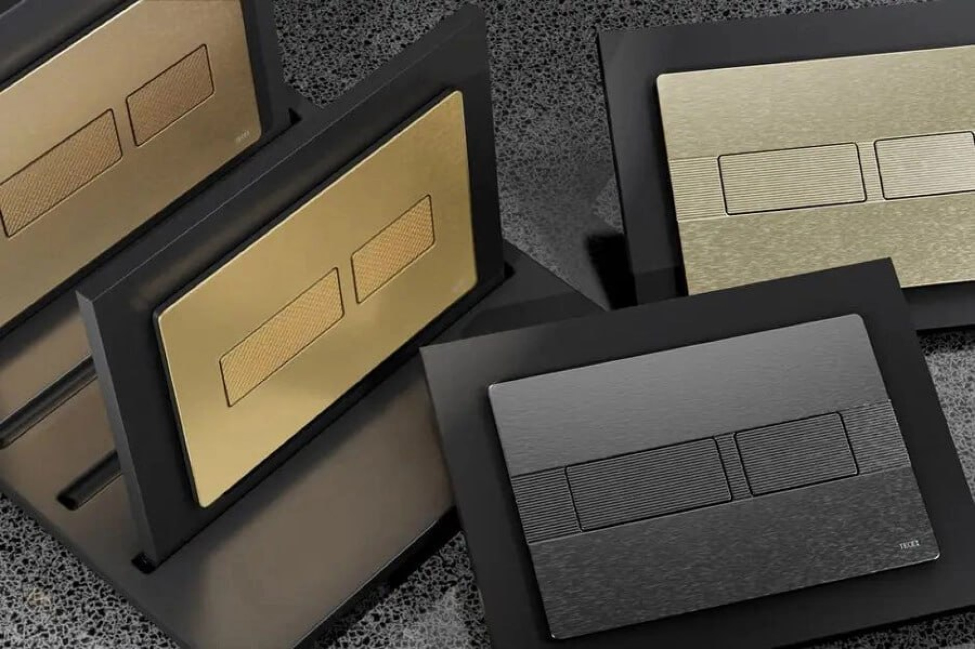 TECE TECEsolid Стальная панель смыва для унитаза с текстурированной поверхностью для системы двойного смыва никель с текстурой линии 9240437 фото-2