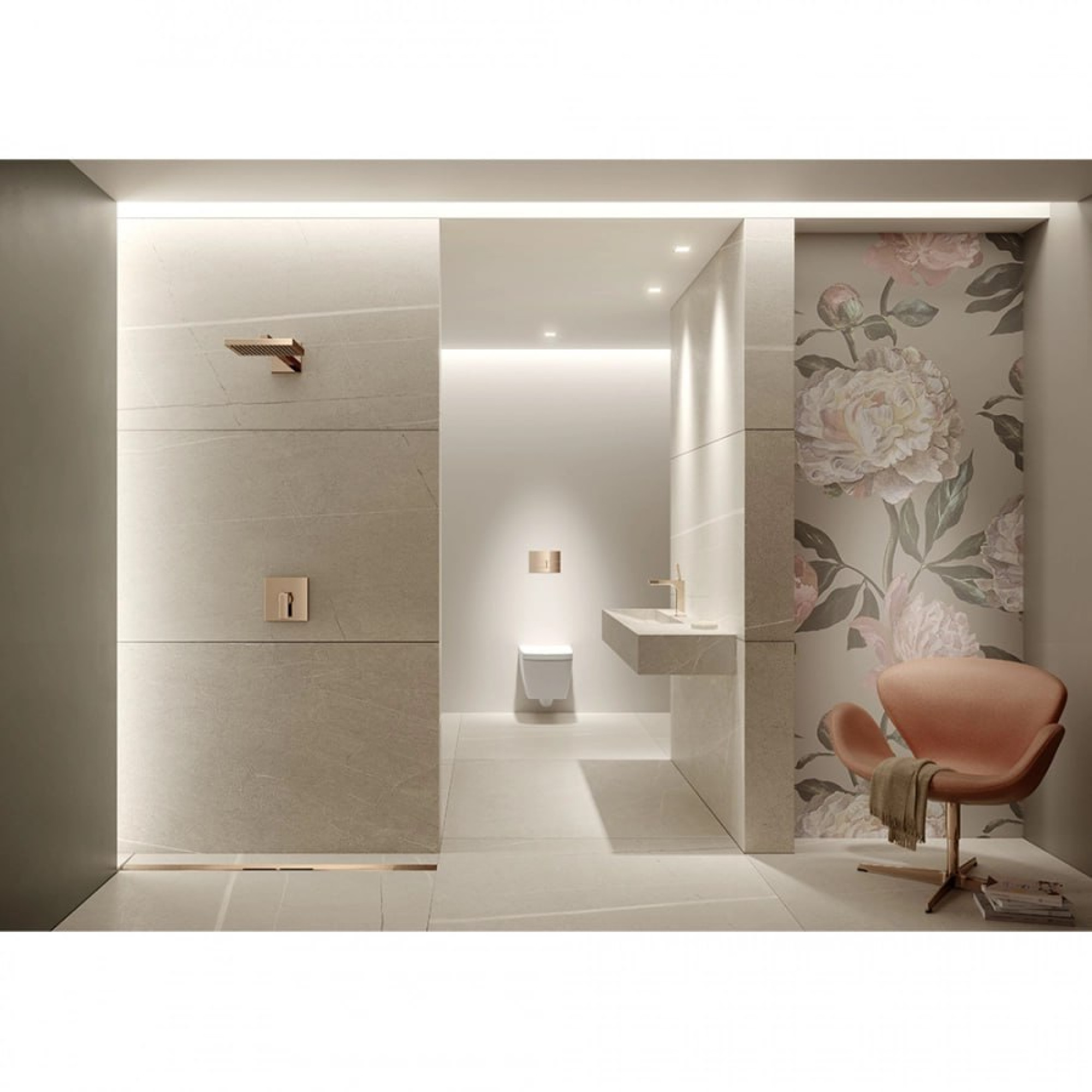 TECE TECEsquare Металлическая панель смыва для унитазов с цветным PVD покрытием Глянец красный позолоченный 9240841 фото-3