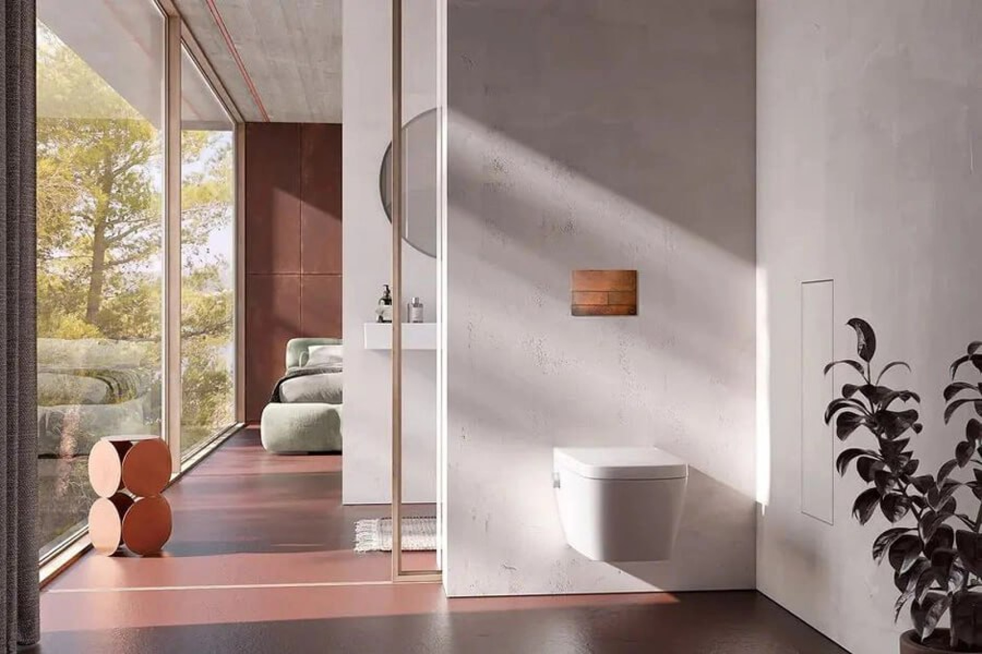 TECE TECEsquare II Металлическая панель смыва для унитазов ржавая сталь 9240845 фото-2