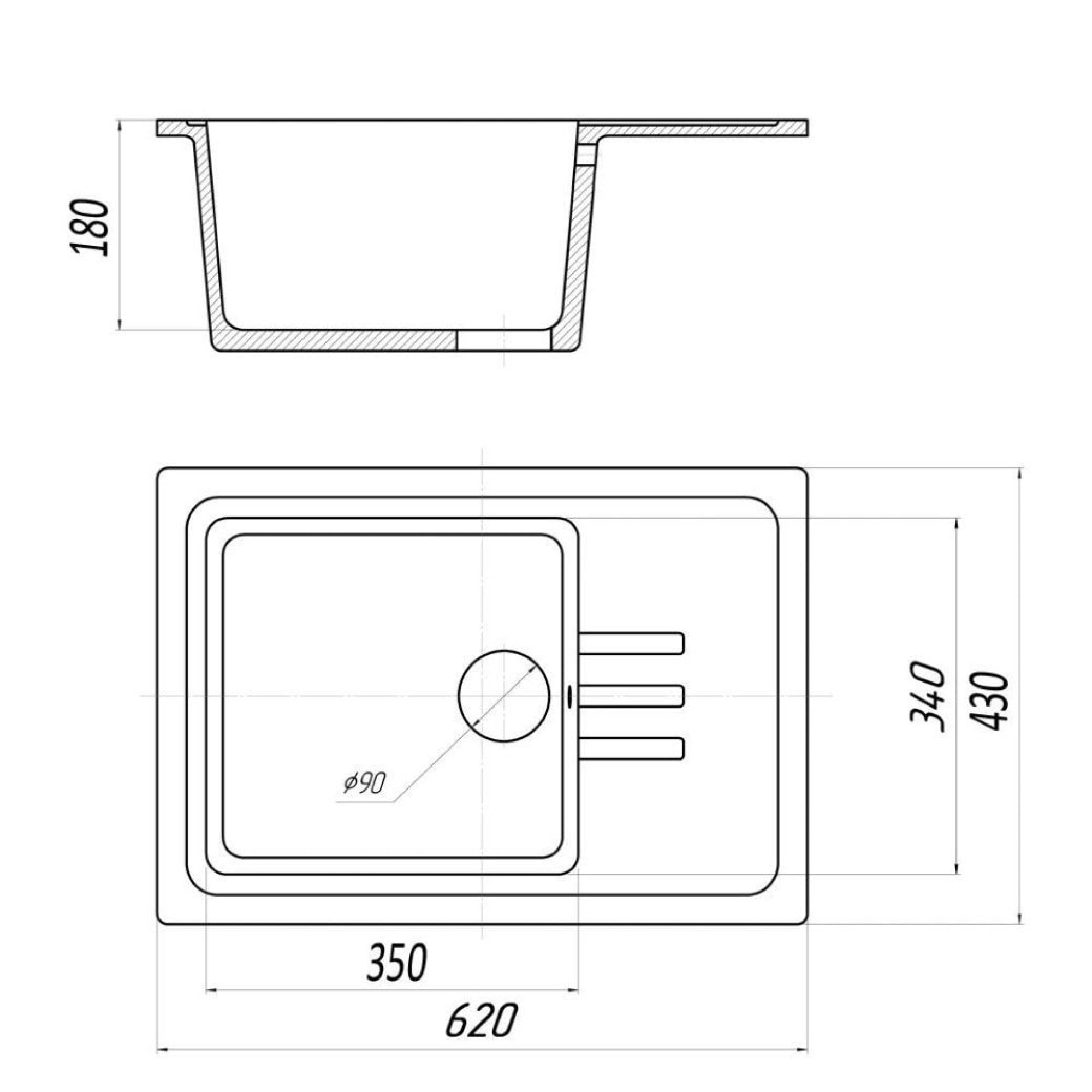 Кухонная мойка Wisent W620-26 (антрацит) фото-5