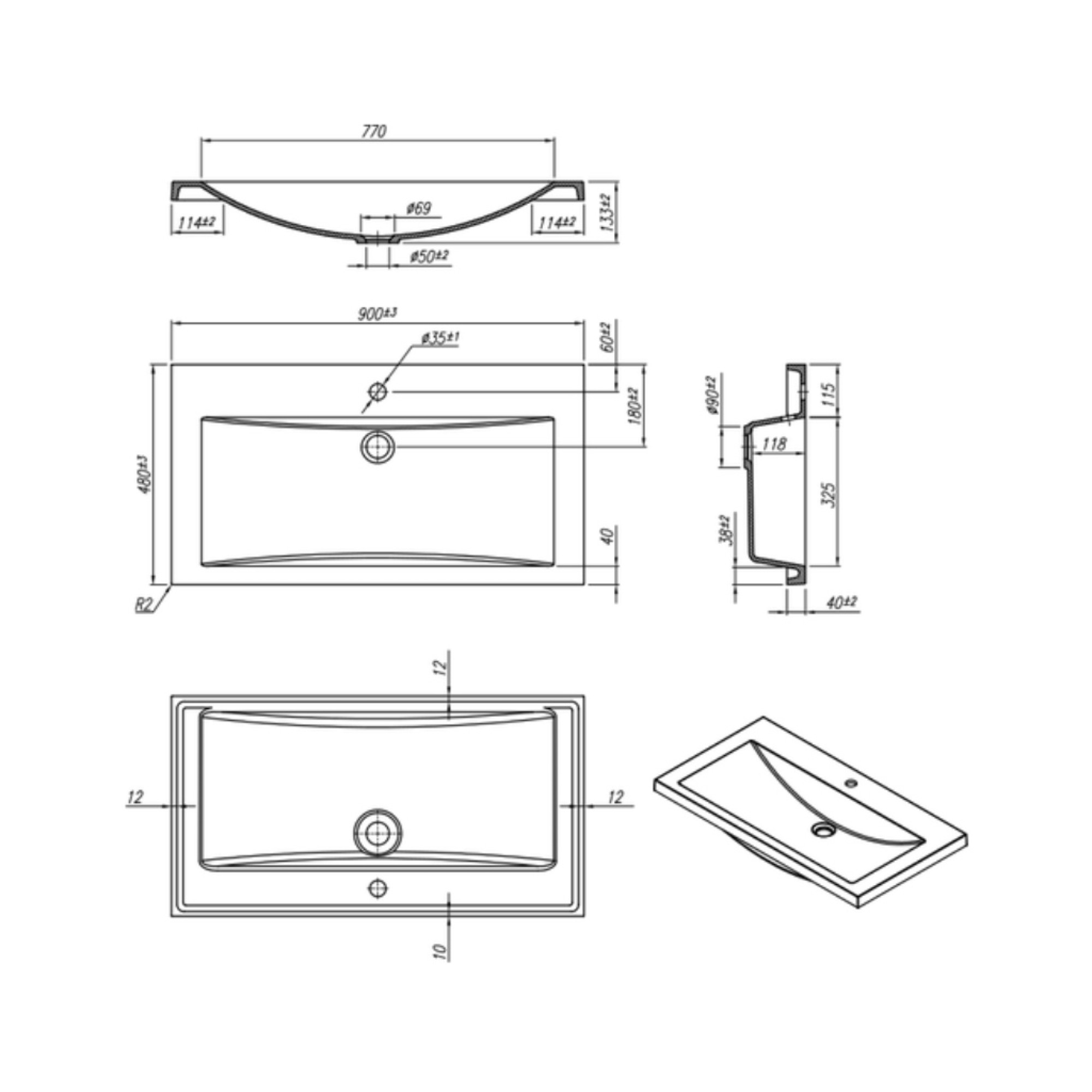 Умывальник Roxen Iris 90 3001490 фото-2