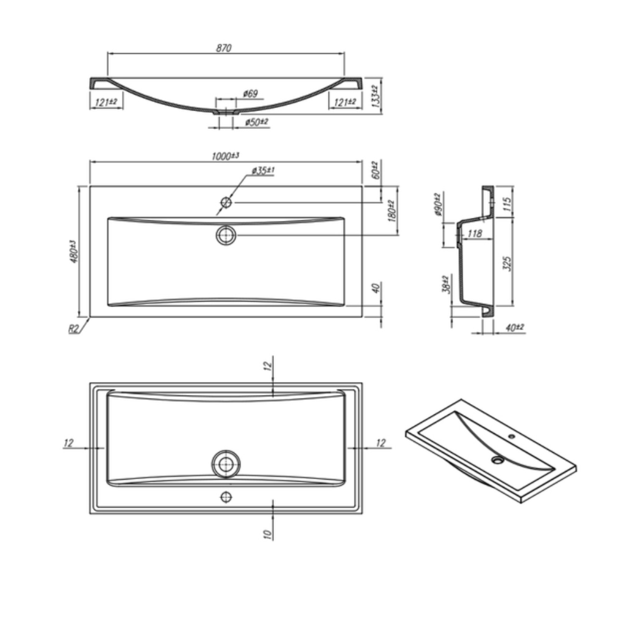 Умывальник Roxen Iris 100 30014100 фото-2