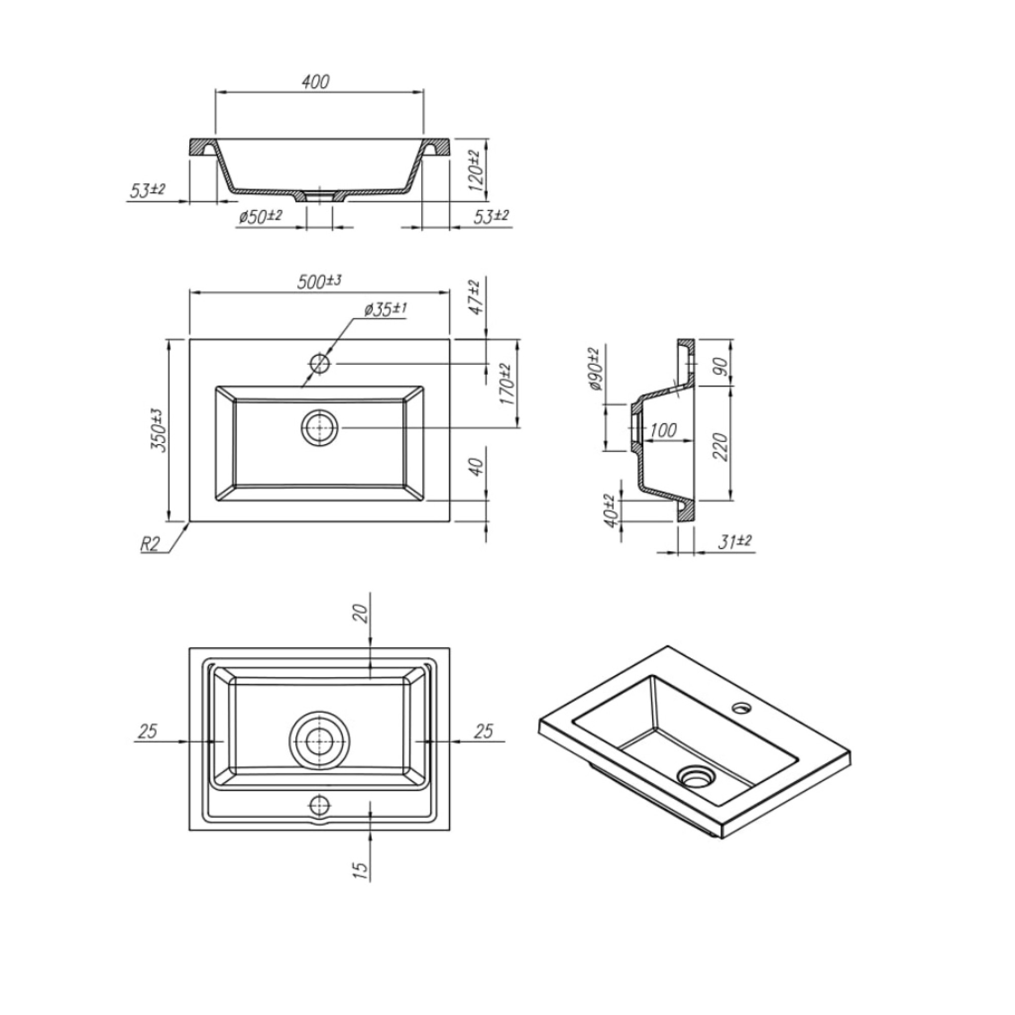 Умывальник Roxen Dilan 50 3001350 фото-2