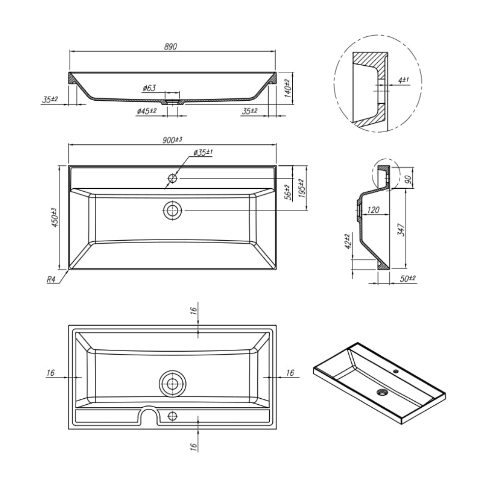 Умывальник Roxen Mila 90 3001190 фото-2