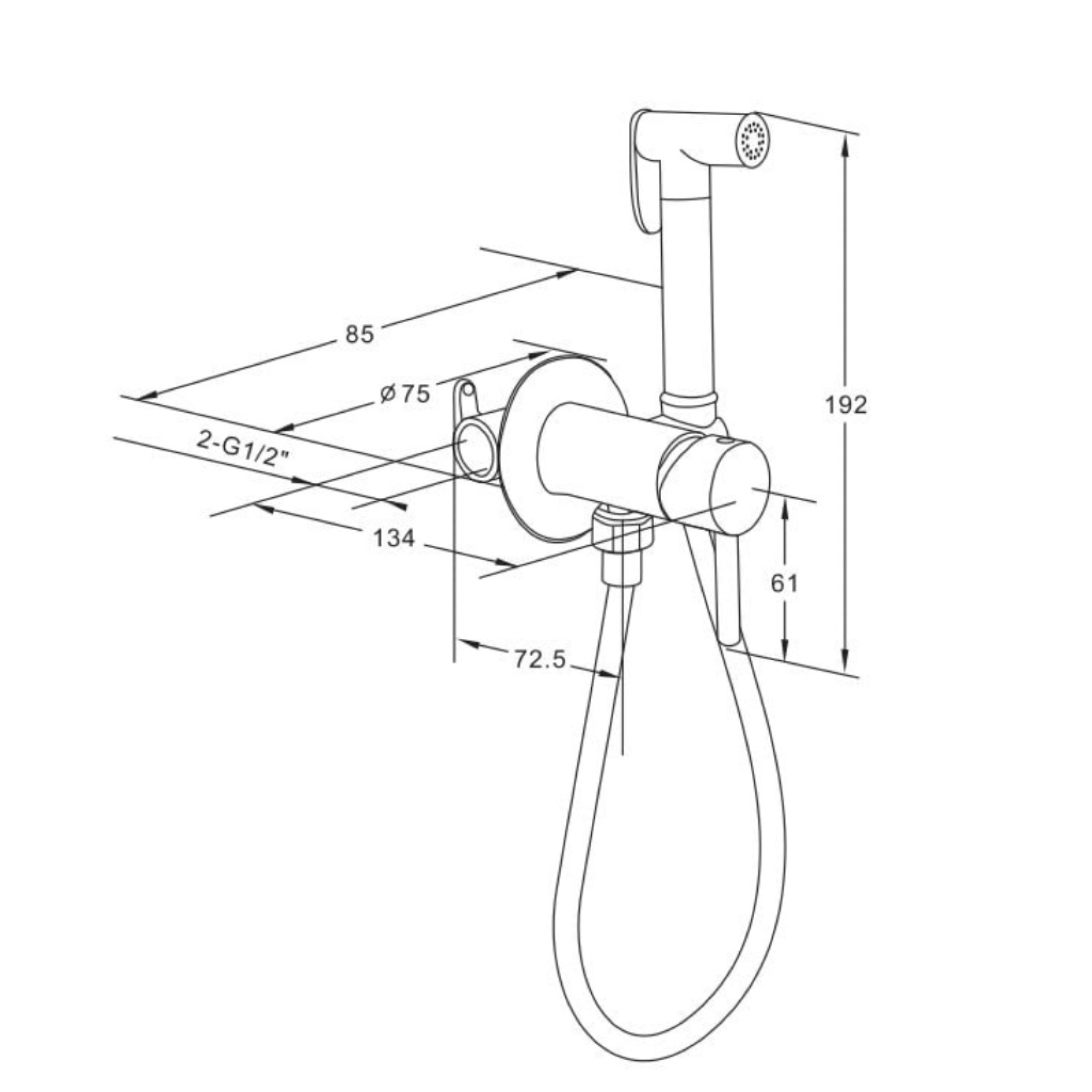Гигиенический душ Roxen Santi 50094000-BN фото-2